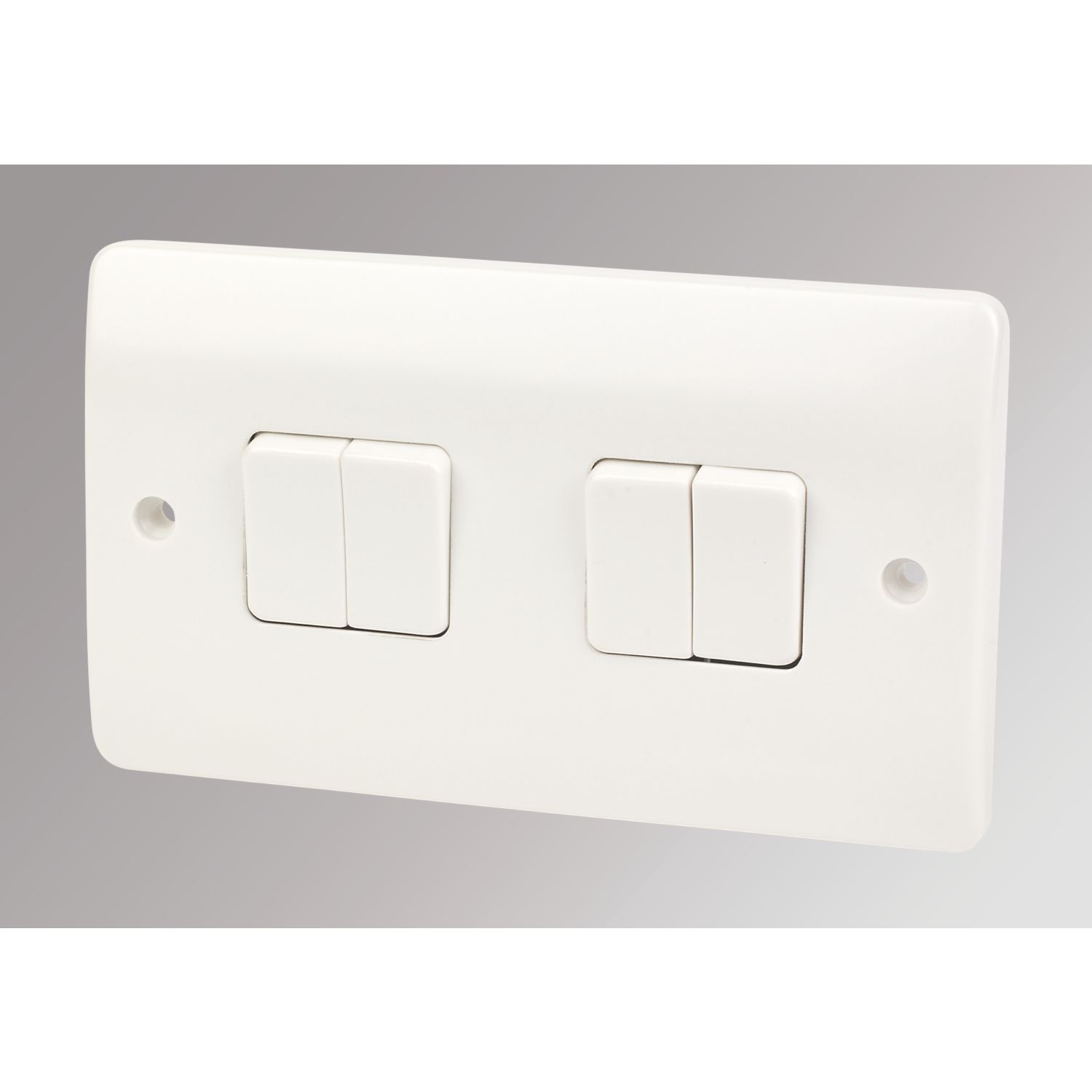 MK Logic Plus 10AX 4-Gang 2-Way Light Switch White (74414)