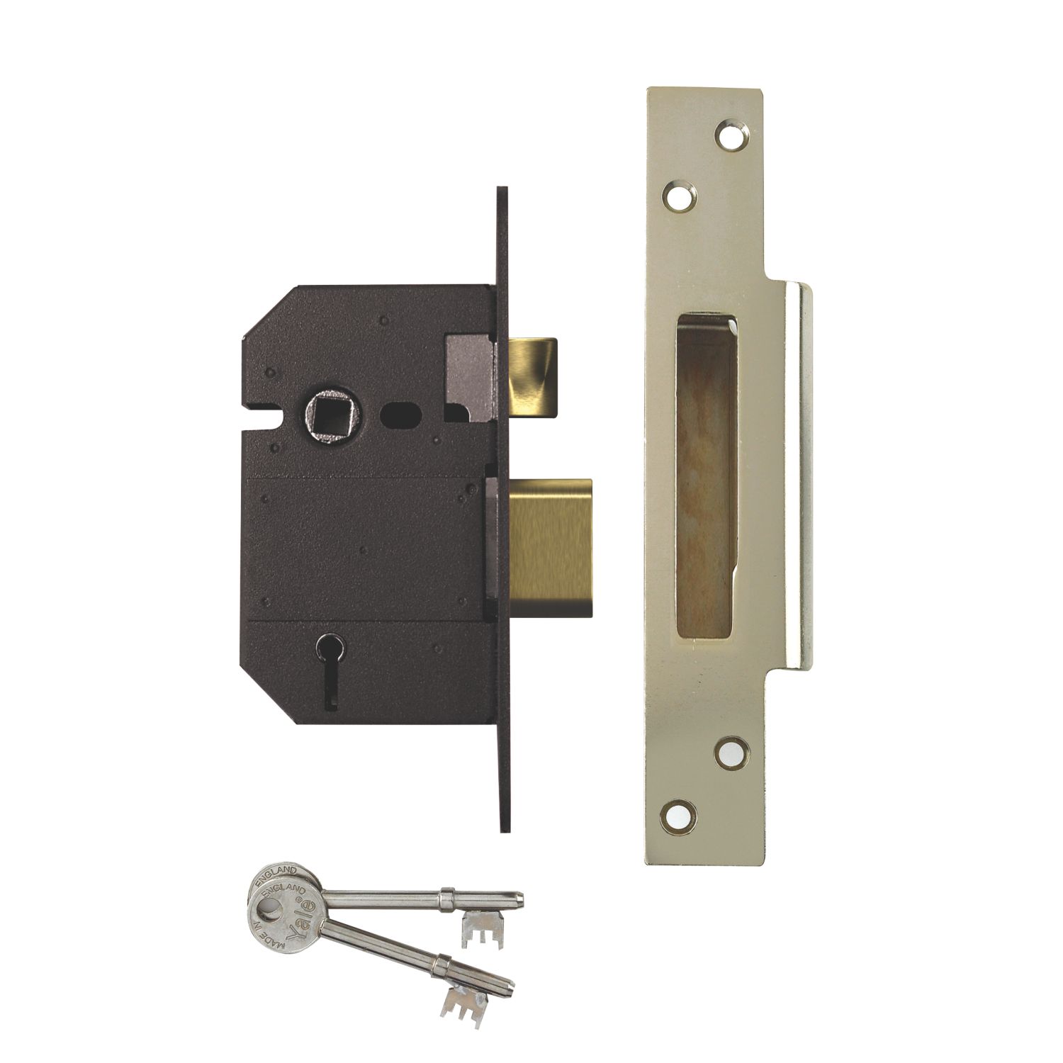 Yale Polished Chrome 5-Lever Mortice Sashlock 64mm Case - 45mm Backset (74424)