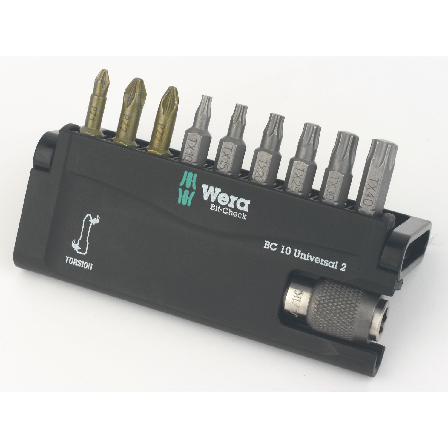 Wera Bit-Check 10 Universal 2 1/4" Hex Shank Mixed Bit Set 10 Pieces (744FW)