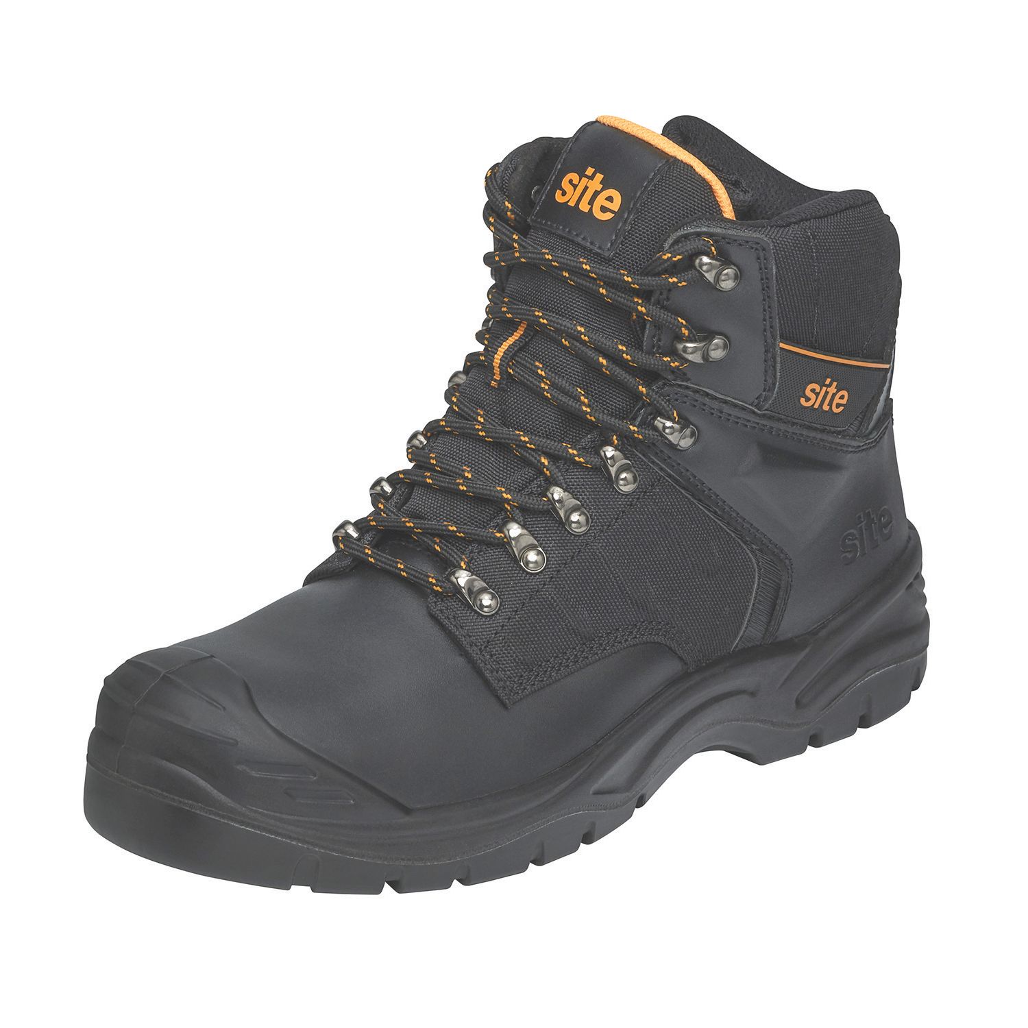 Site Prescott Size 7 Black Waterproof Steel Toe Cap Safety Boots (745RT)