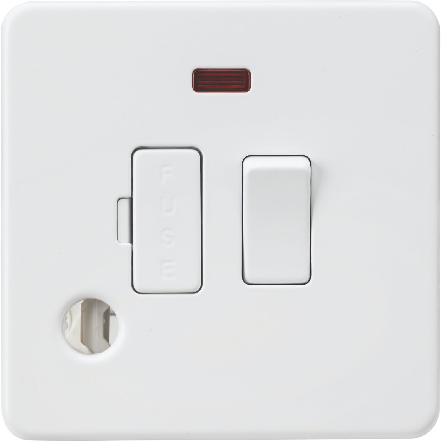 Knightsbridge 13A Switched Fused Spur & Flex Outlet with LED Matt White (745TX)