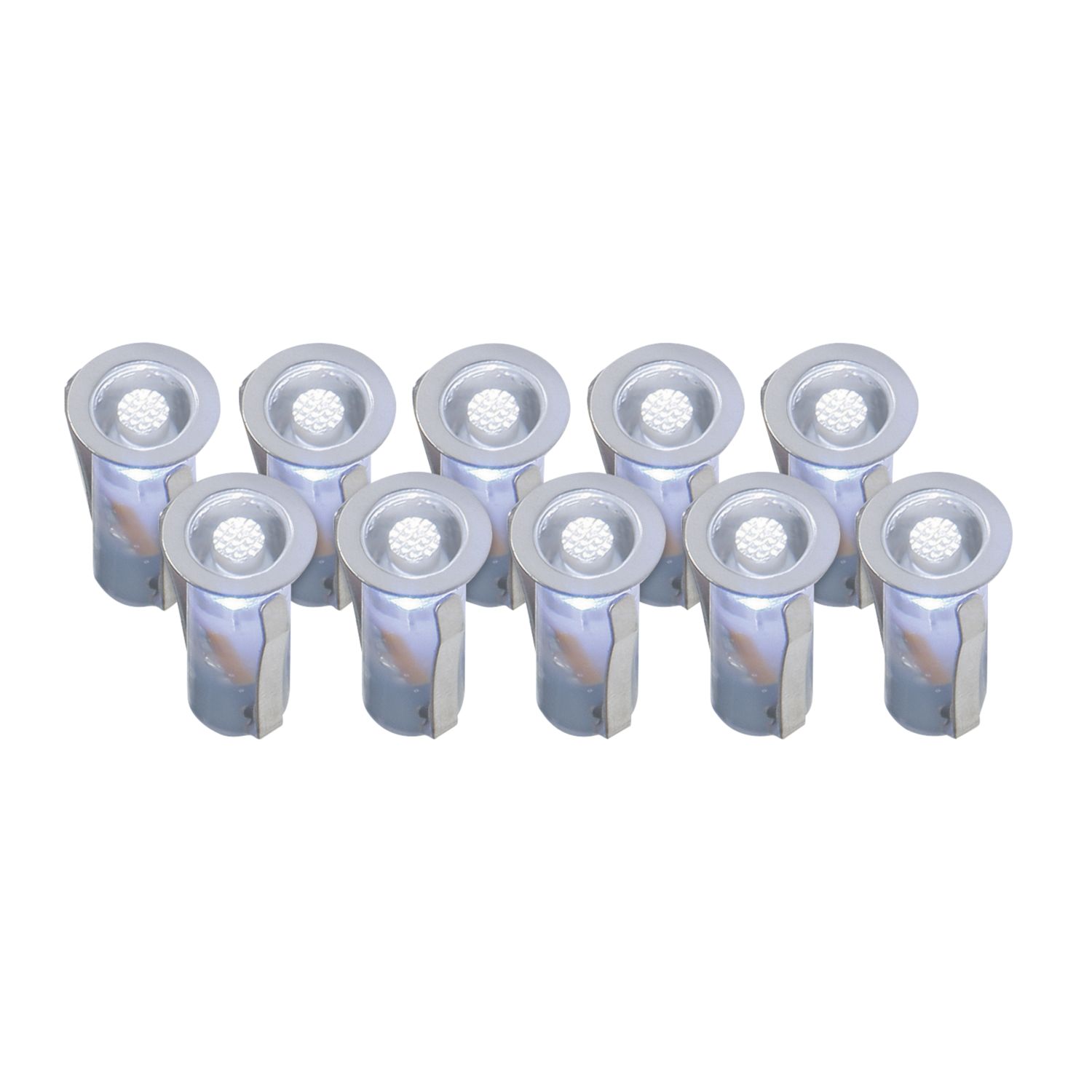 LAP Nampa Recessed Round LED Kitchen Plinth Lights Steel 6W 10 x 9.5lm 10 Pack (746CC)