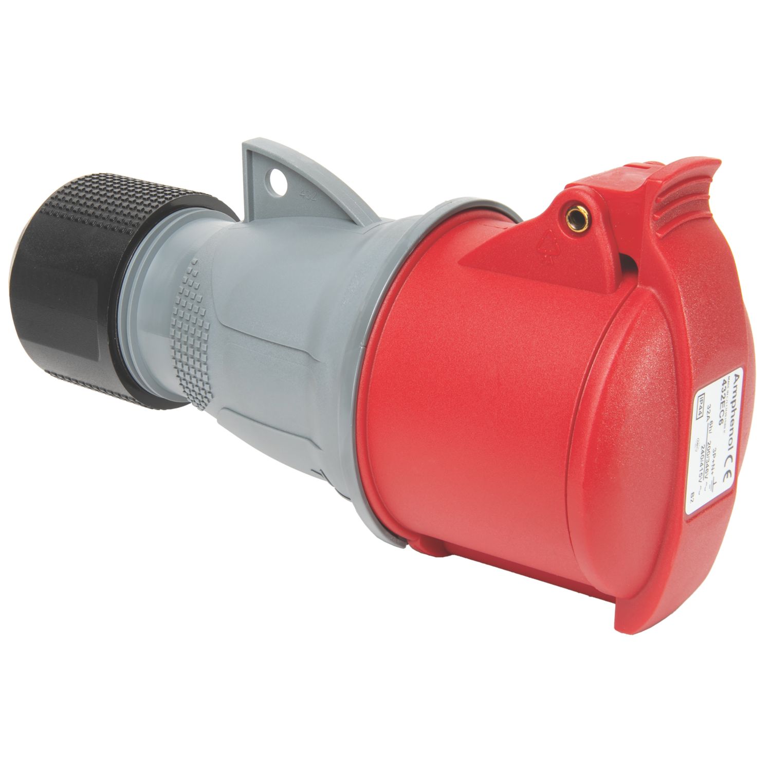 Amphenol 32A 4P+E Straight Connector 415V (7473X)