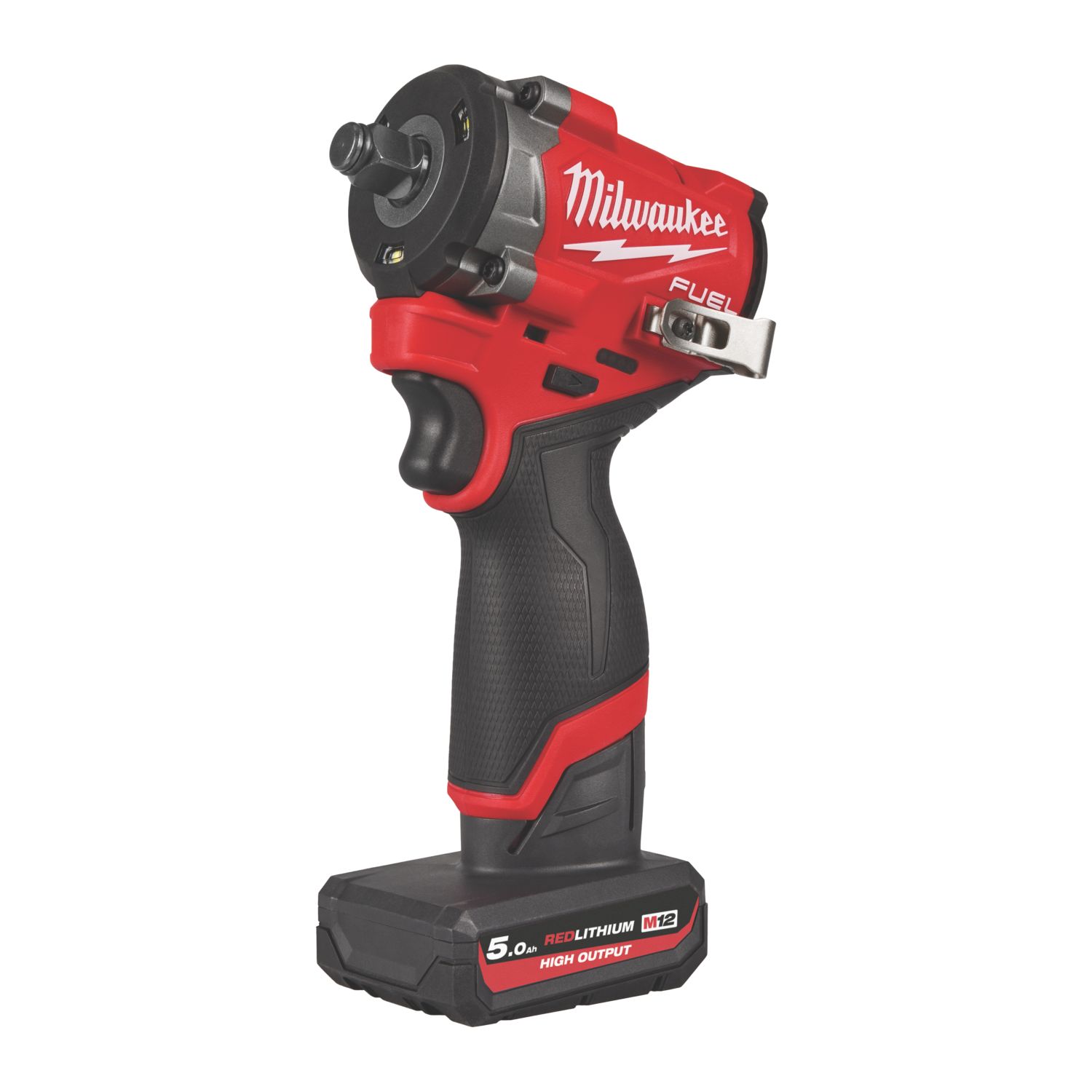Milwaukee M12 FCIWF12G3-502X FUEL 12V 2 x 5.0Ah Li-Ion RedLithium High Output Brushless Cordless Impact Wrench (747EN)
