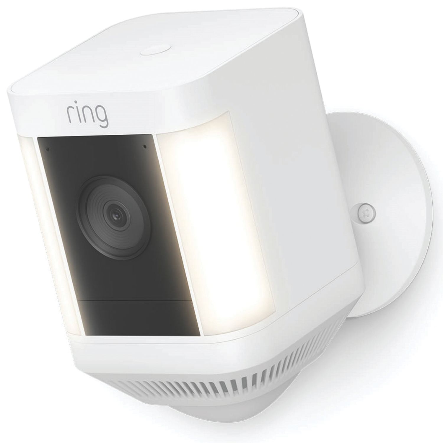 Ring Cam Plus Battery-Powered White Wireless 1080p Outdoor Smart Camera with Spotlight & PIR Sensor (748HE)