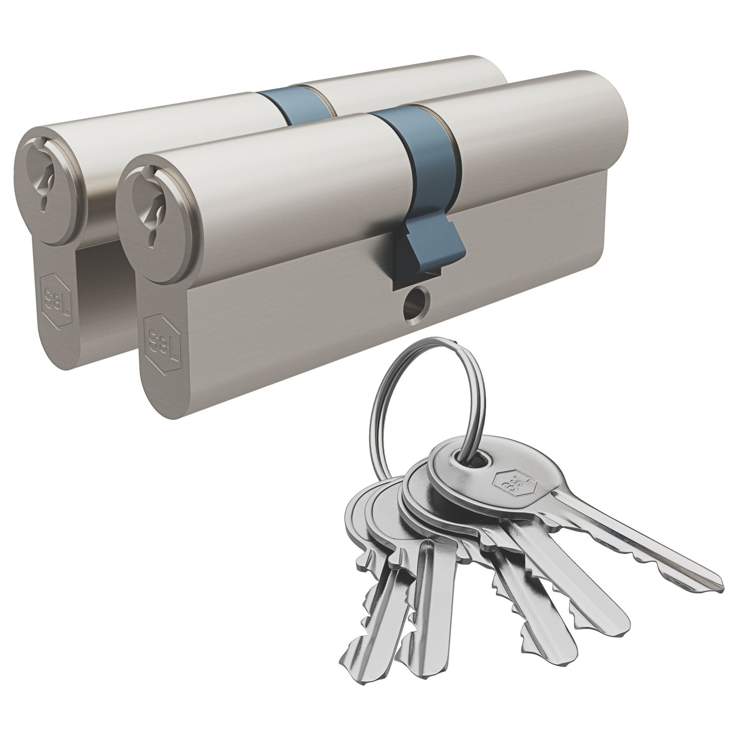 Smith & Locke 1 Star 6-Pin Euro Double Cylinder Locks 40-45 (85mm) Silver 2 Pack (748PX)