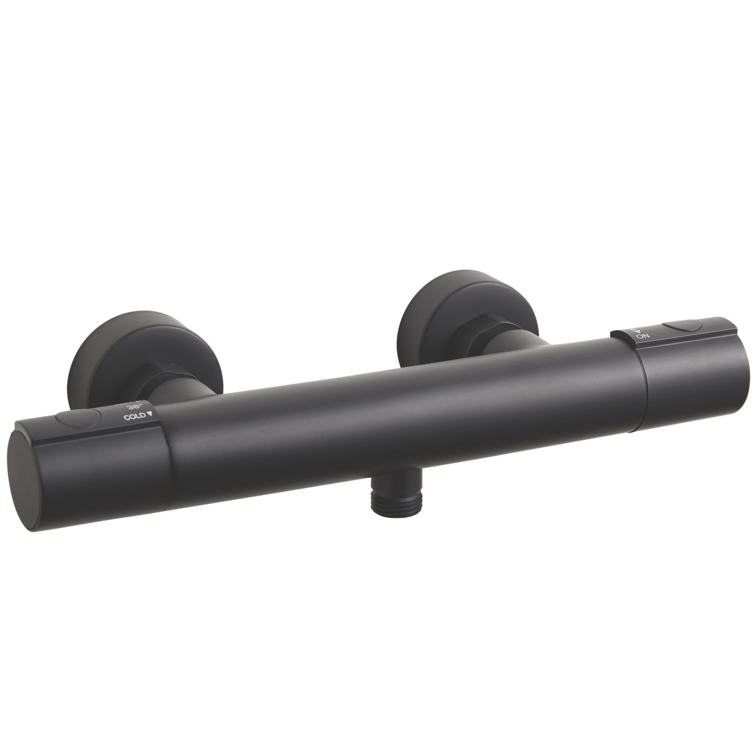 Highlife Bathrooms Argyll Exposed Single Outlet Thermostatic Matt Black Bar Shower Valve (748TJ)