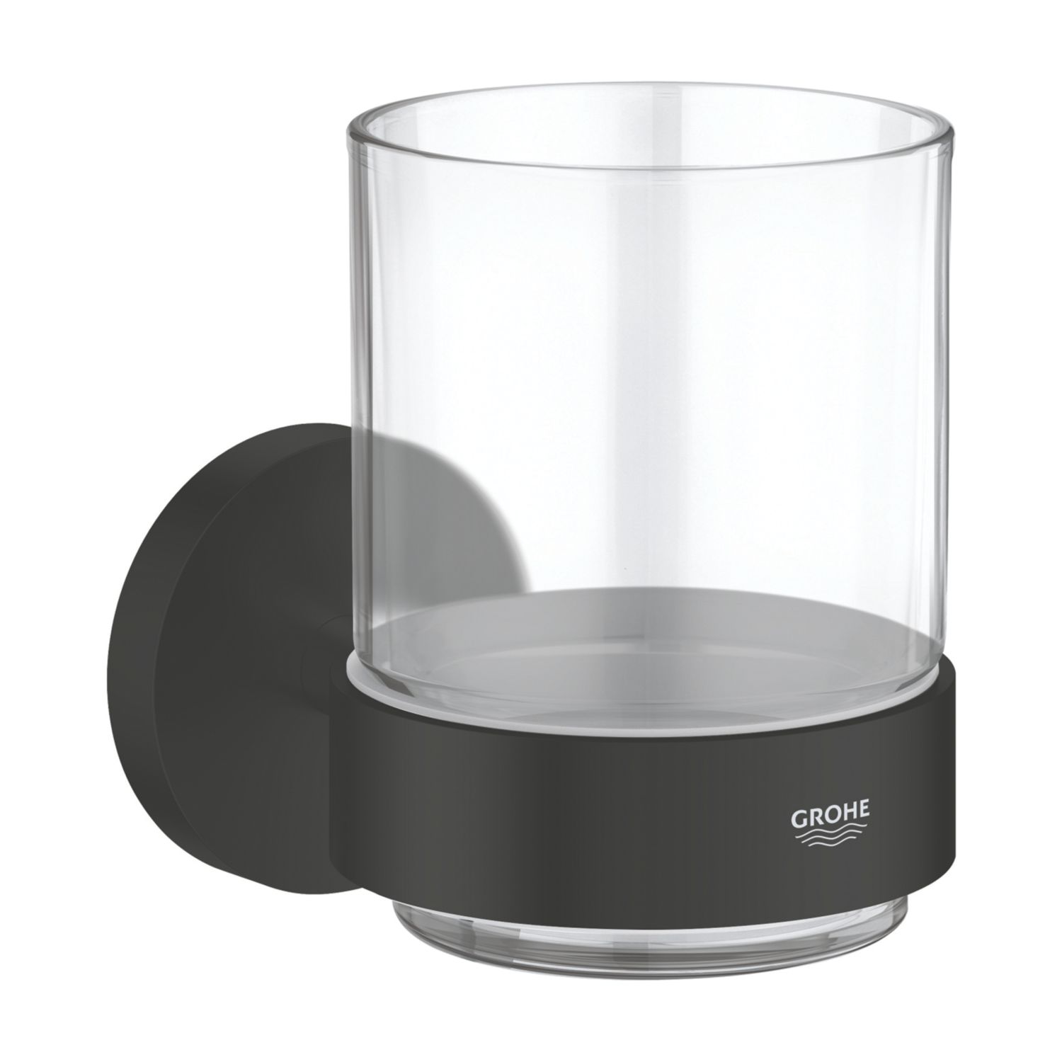 Grohe Start Accessories Crystal Glass with Holder Matt Black (752YX)