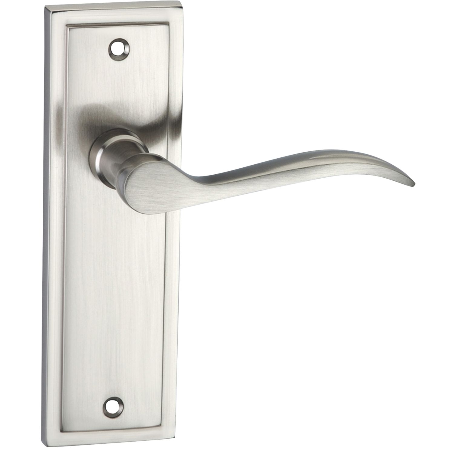 Designer Levers Berkeley Lever on Backplate Door Handle Set Satin Nickel (7533T)