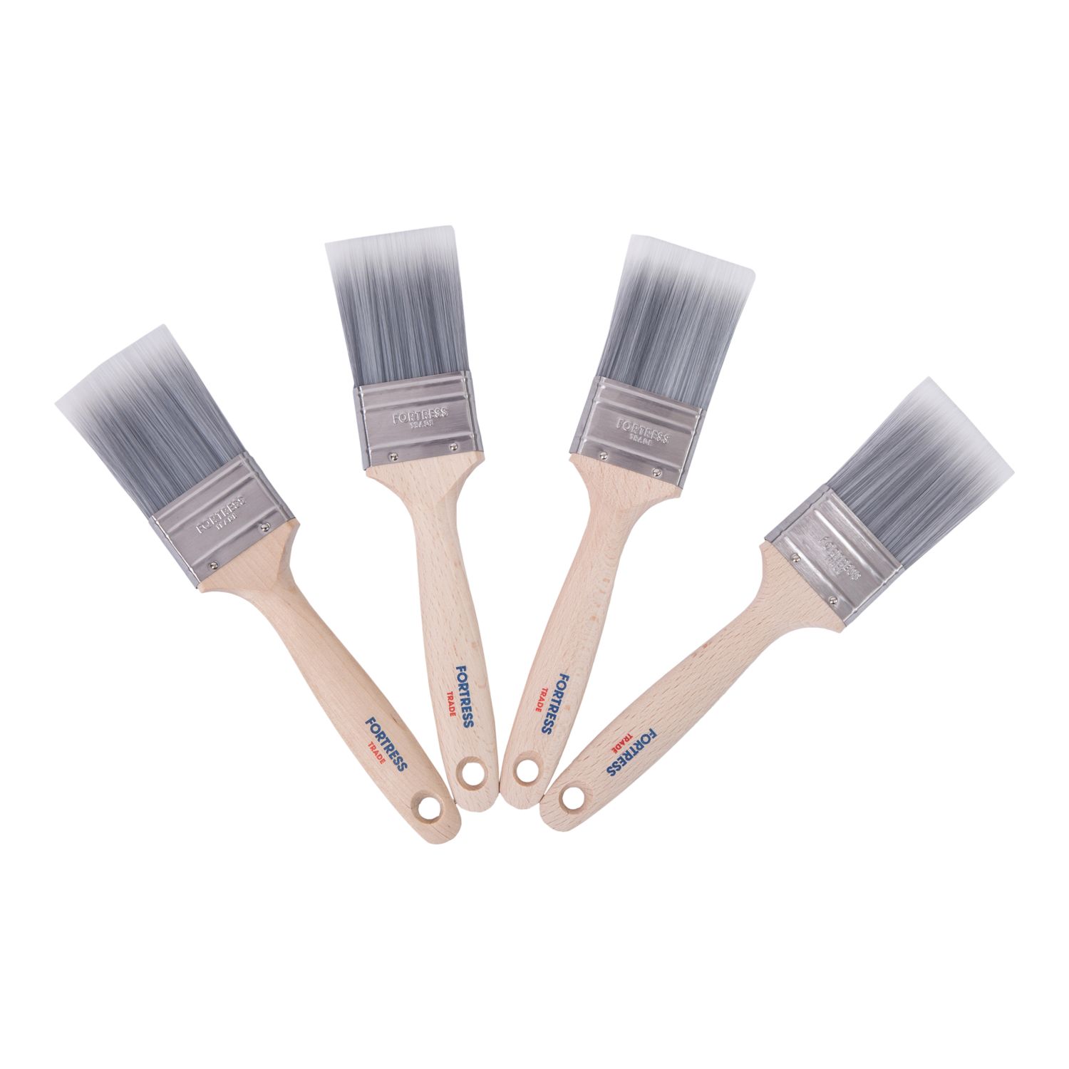 Fortress Trade Flat Paint Brushes 2" 4 Pack (753FM)
