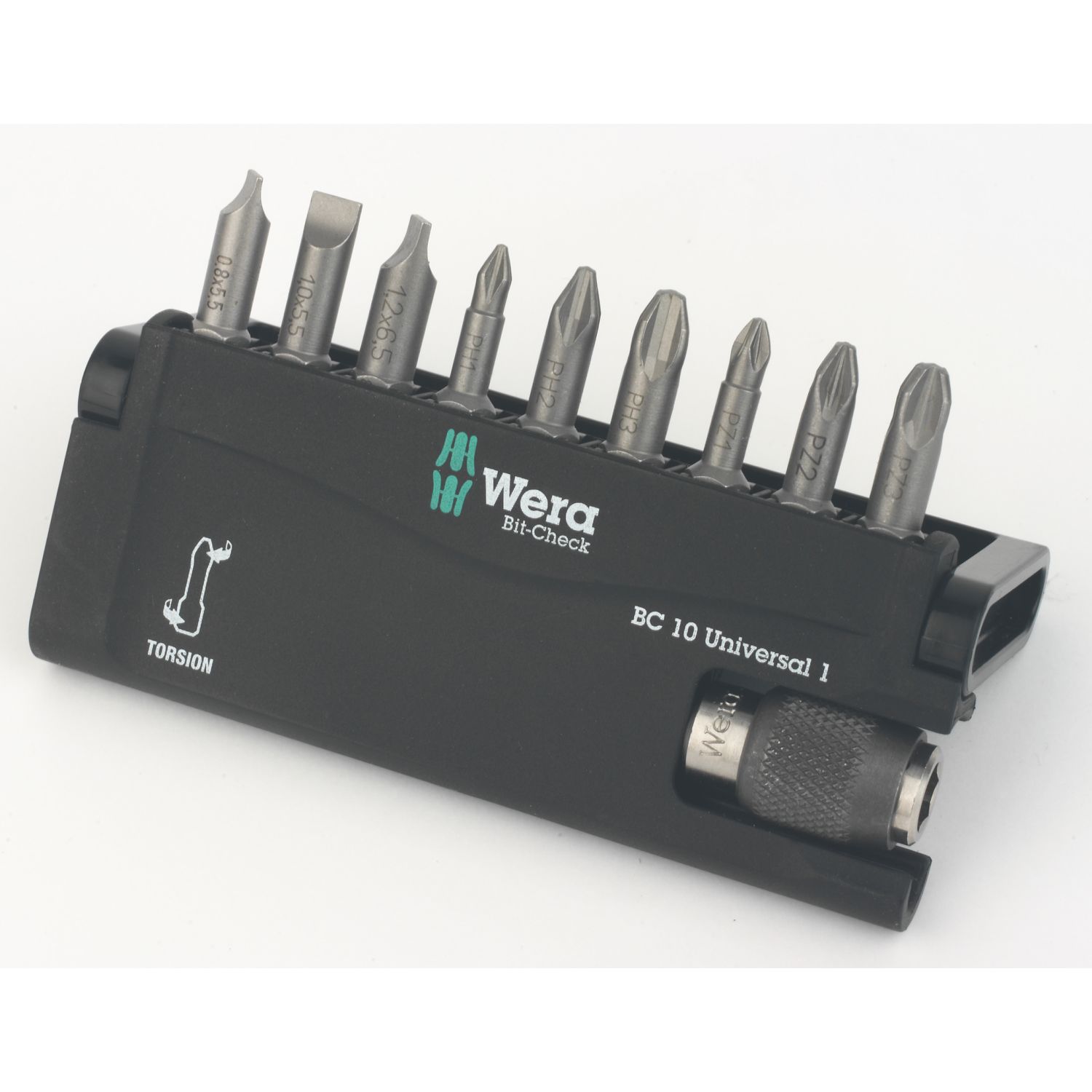 Wera Bit-Check 10 Stainless 1 1/4" Hex Shank Mixed Bit Set 10 Pieces (753FW)