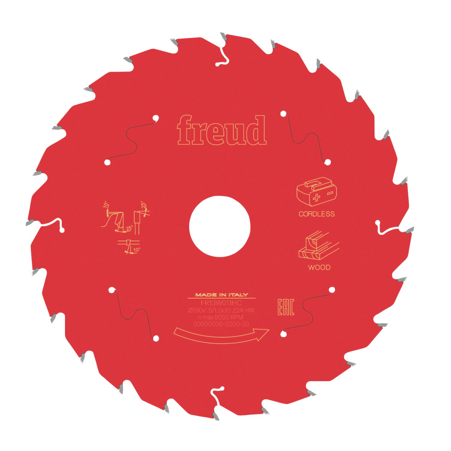 Freud Wood Circular Saw Blade 190mm x 30mm 24T (753KJ)