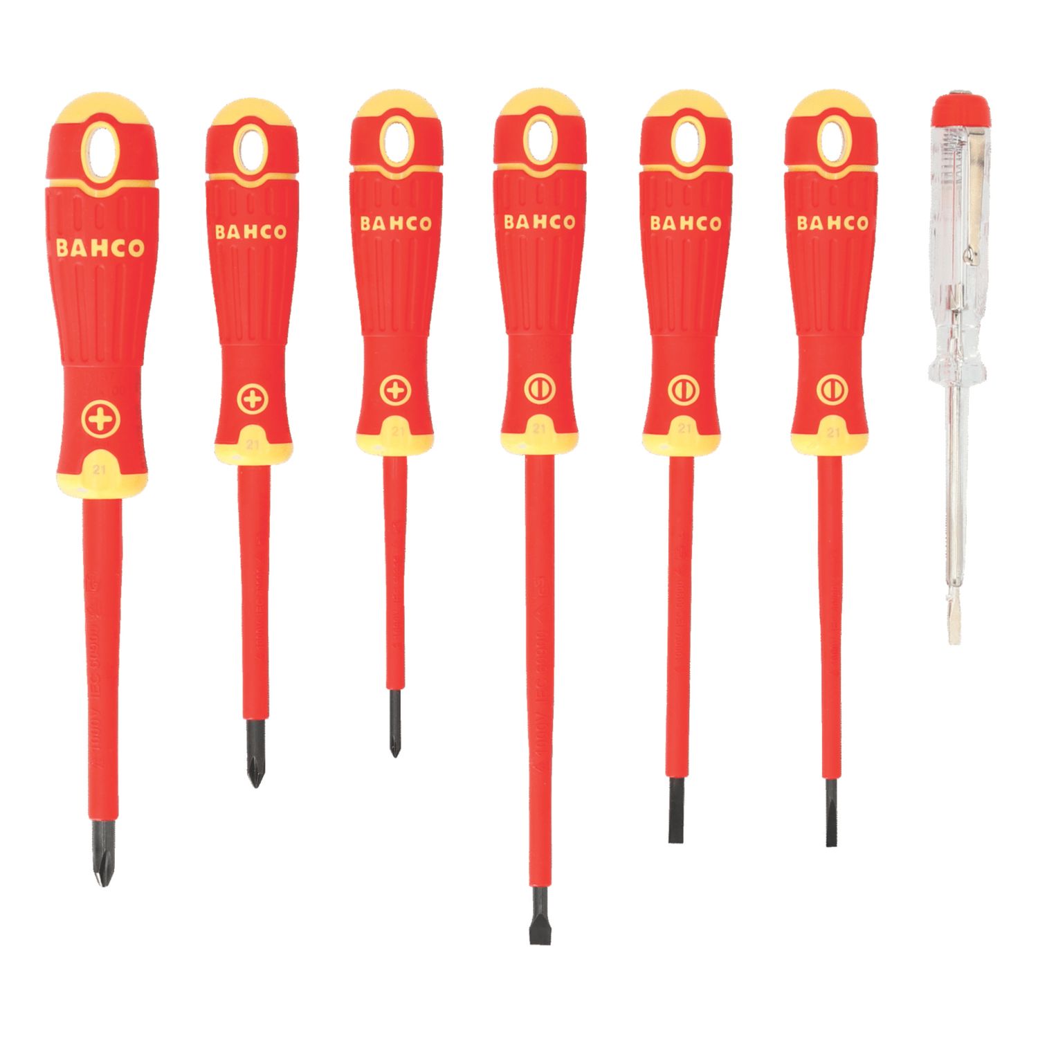 Bahco Mixed VDE Screwdrivers & Voltage Tester 7 Piece Set (754RE)