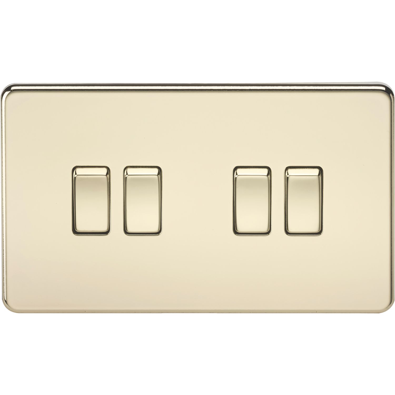 Knightsbridge 10AX 4-Gang 2-Way Light Switch Polished Brass (754TX)