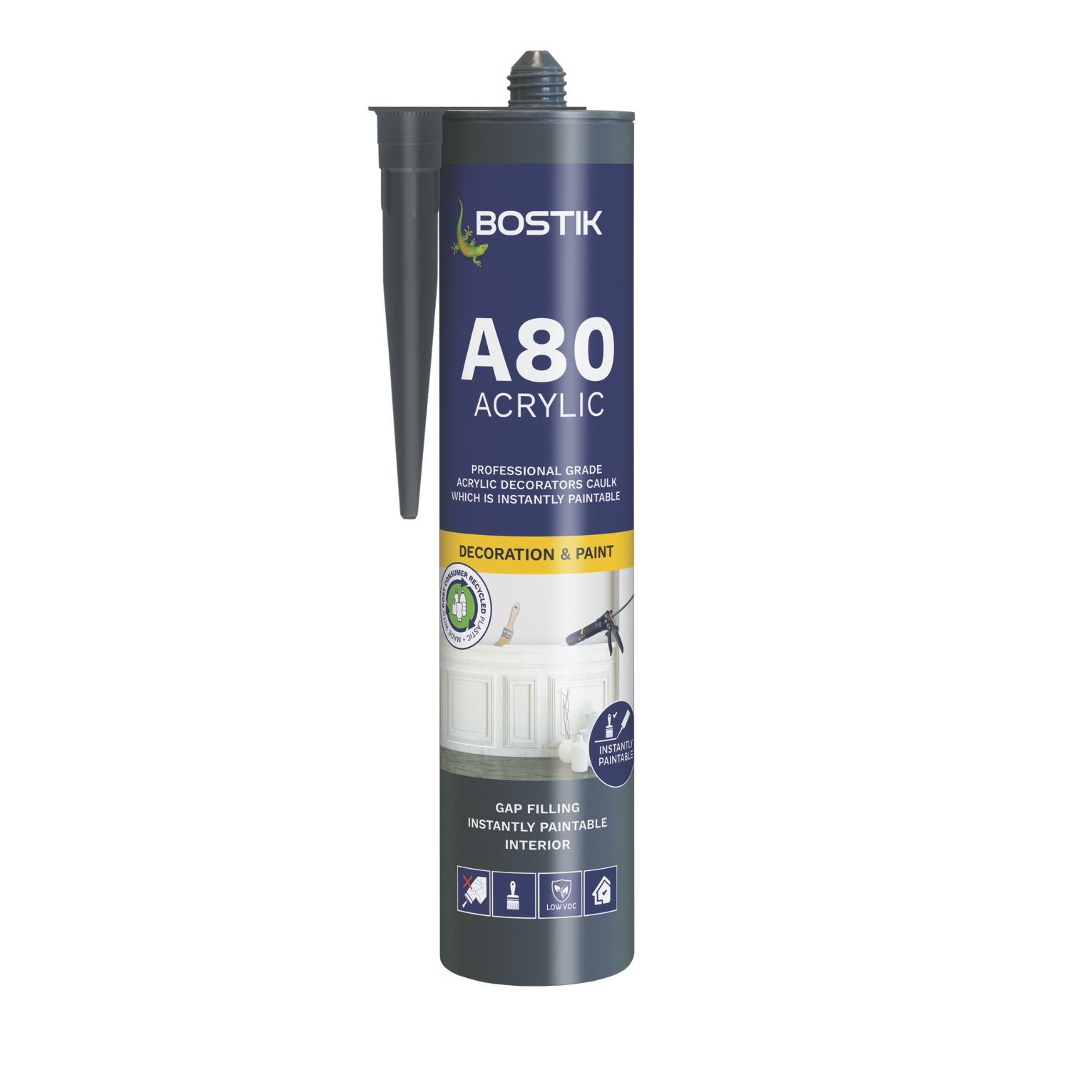 Bostik Acrylic Instantly Paintable Decorators Caulk White 310ml (756JE)