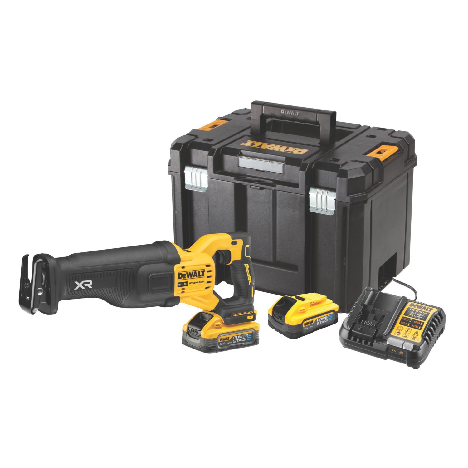 DeWalt DCS386H2T-GB 18V 2 x 5Ah Li-Ion PowerStack Brushless Cordless Reciprocating Saw (757RL)