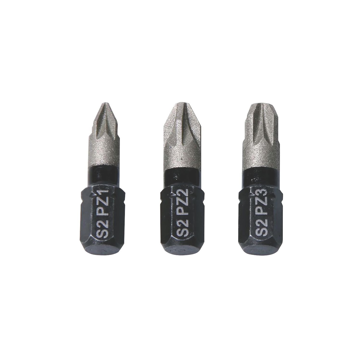 Erbauer 1/4" Hex Shank Mixed Diamond Impact Screwdriver Bits 3 Pieces (7581V)