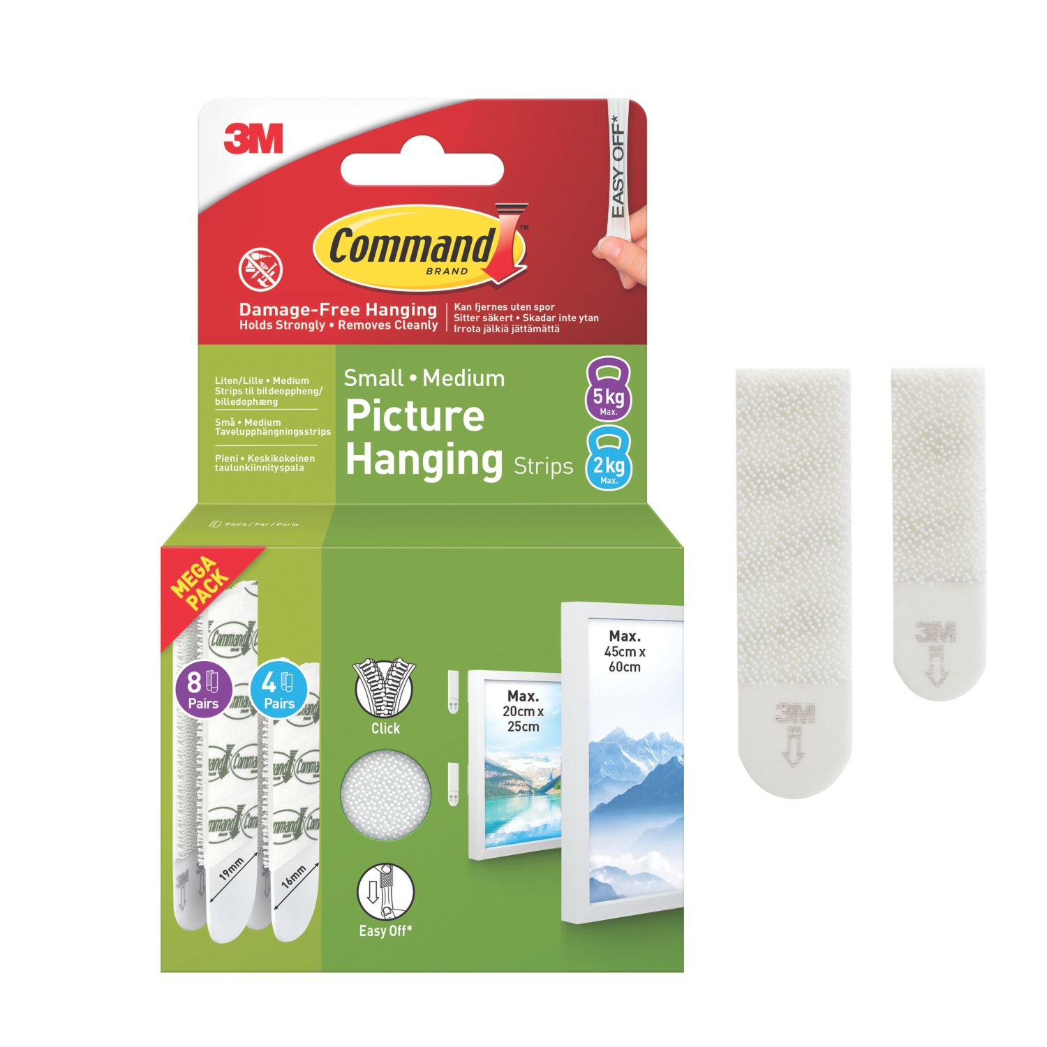 Command Self-Adhesive Picture Hanging Strips Small/Medium 12 Piece Set (759AX)