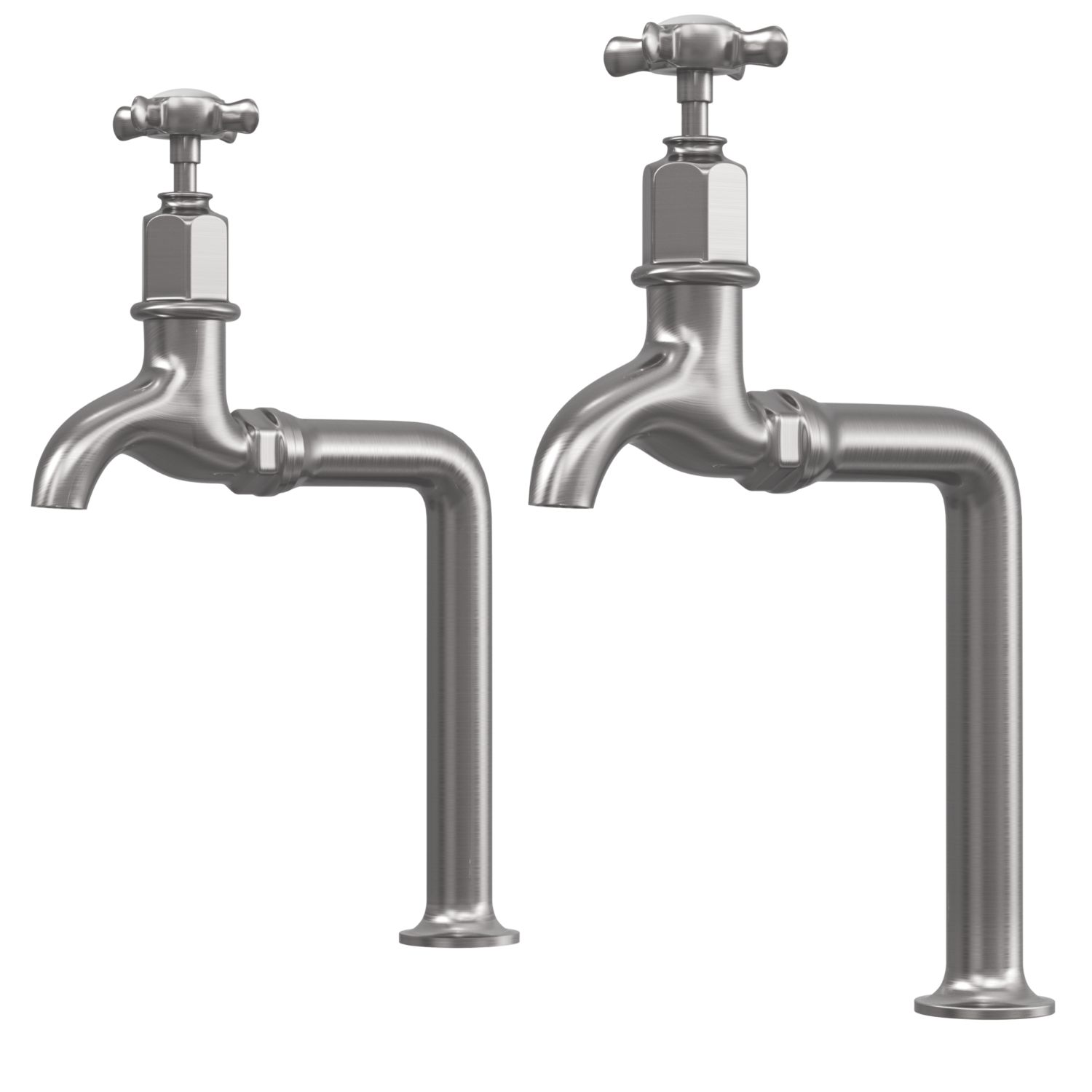ETAL Alton Bib Cross Head Taps Pewter 1 Pair (759JL)