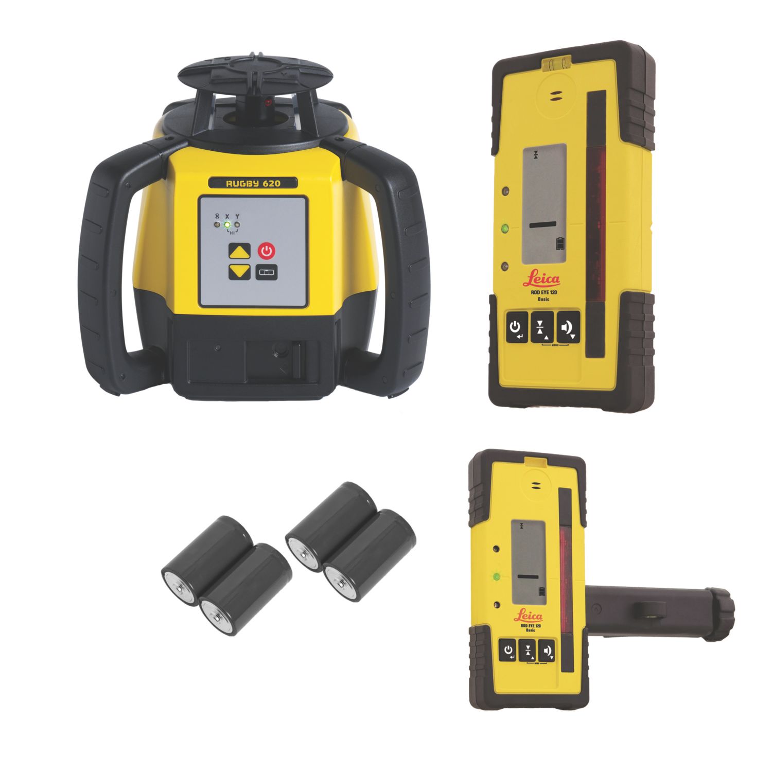 Leica Rugby 620 Red Self-Levelling Rotary Laser With Receiver (760CR)