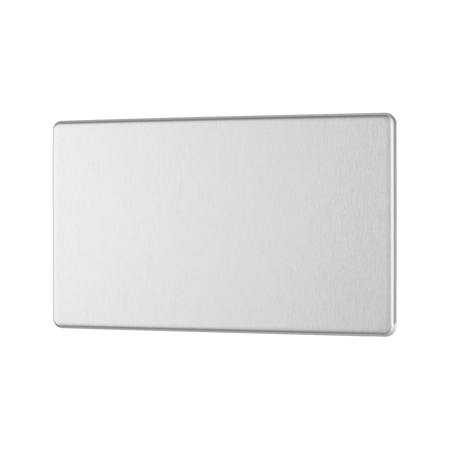 LAP 2-Gang Blanking Plate Brushed Stainless Steel (761KJ)