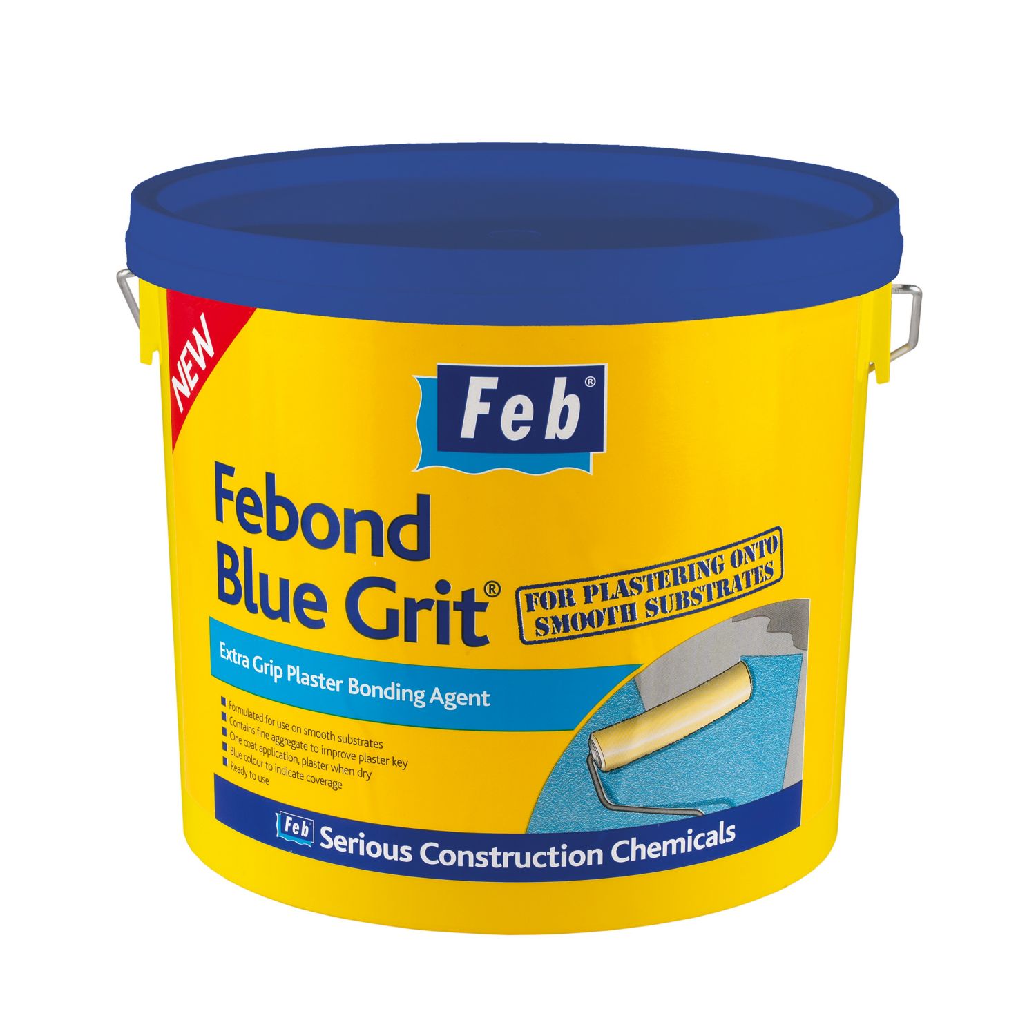 Feb Febond Blue Grit High-Performance Plasterers Grip Coat Bonding Agent Blue 5Ltr (762KK)