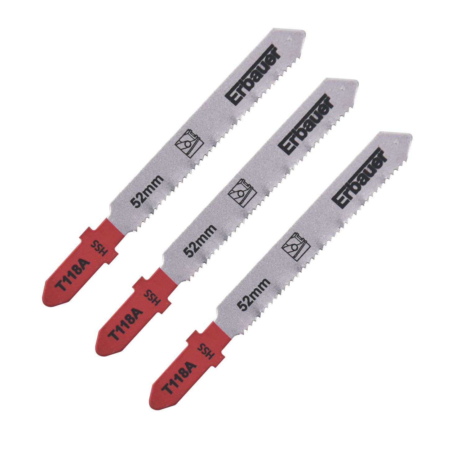 Erbauer Metal Jigsaw Blades 52mm 3 Piece Set (762PH)