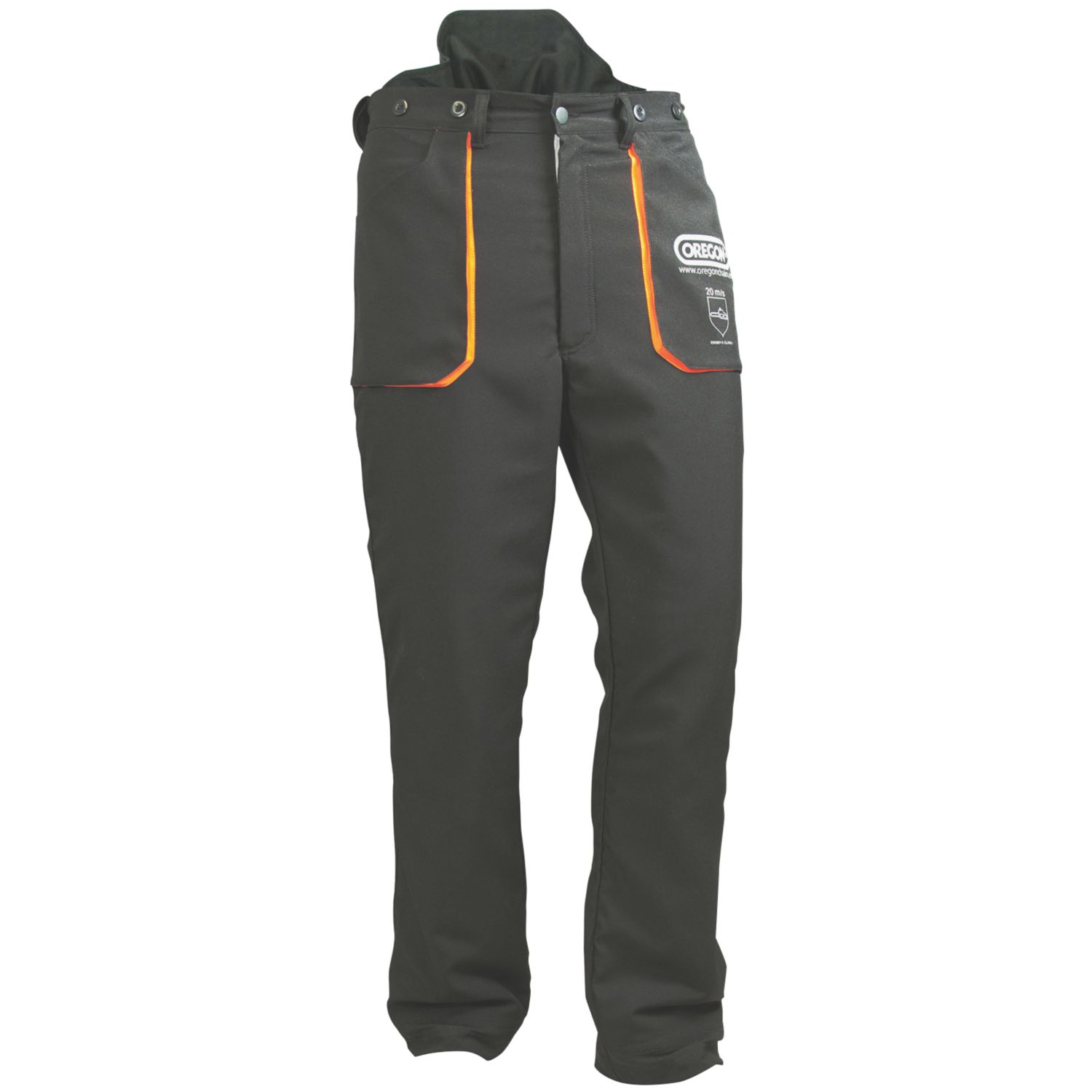 Oregon Yukon Type A Chainsaw Trousers Black/Orange 30-32" W 31" L (7635V)
