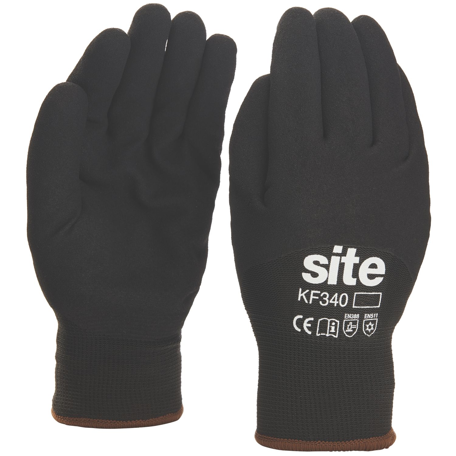 Site Thermal Winter Work Gloves Black Medium (763GX)
