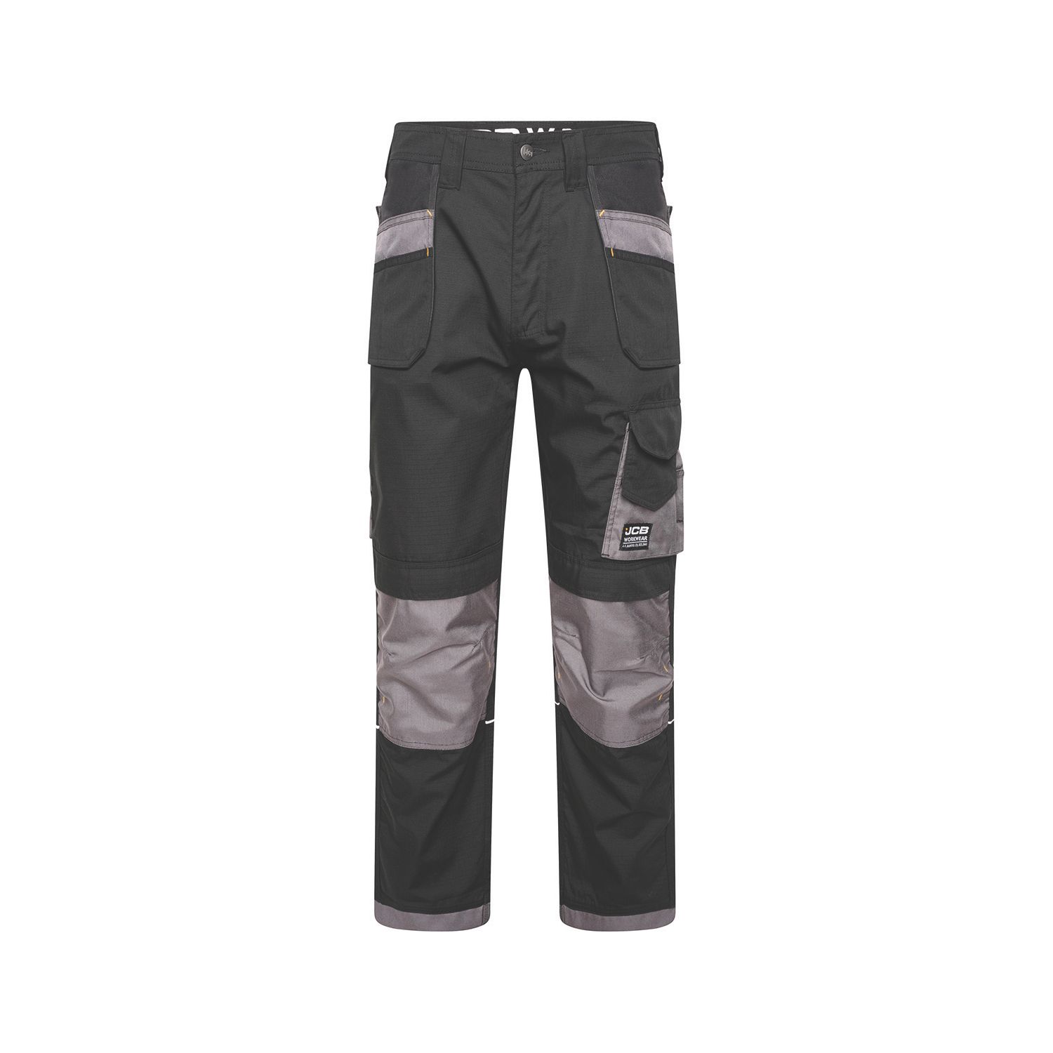 JCB Trade Plus Rip-Stop Work Trousers Black/Grey 36" W 32" L (763KV)