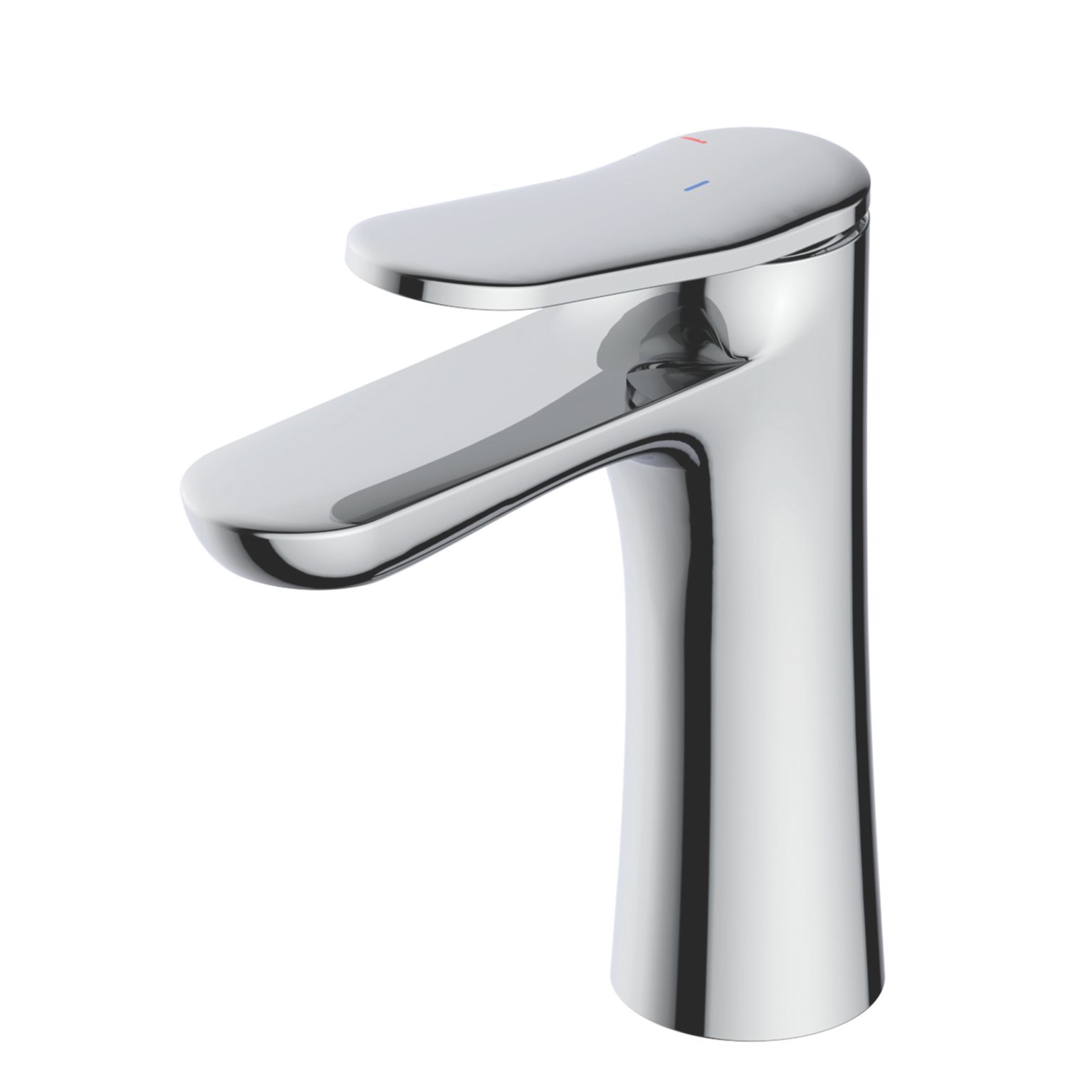 Swirl Kuhli Chrome 172mm Standard Lever Mono Basin Mixer Tap With Clicker Waste (763XX)