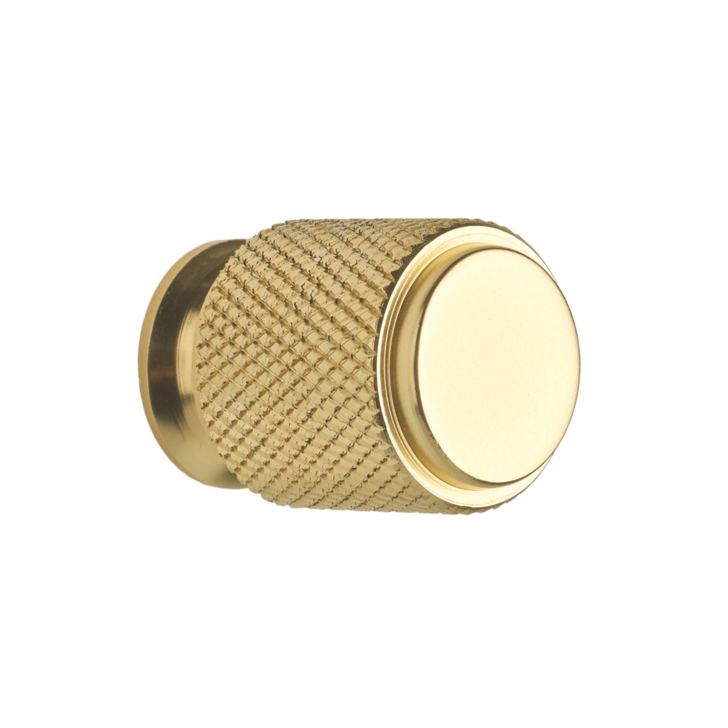 Elite Knobs & Handles Kensington Knurled Cabinet Knob Brushed Brass 20mm (764KK)