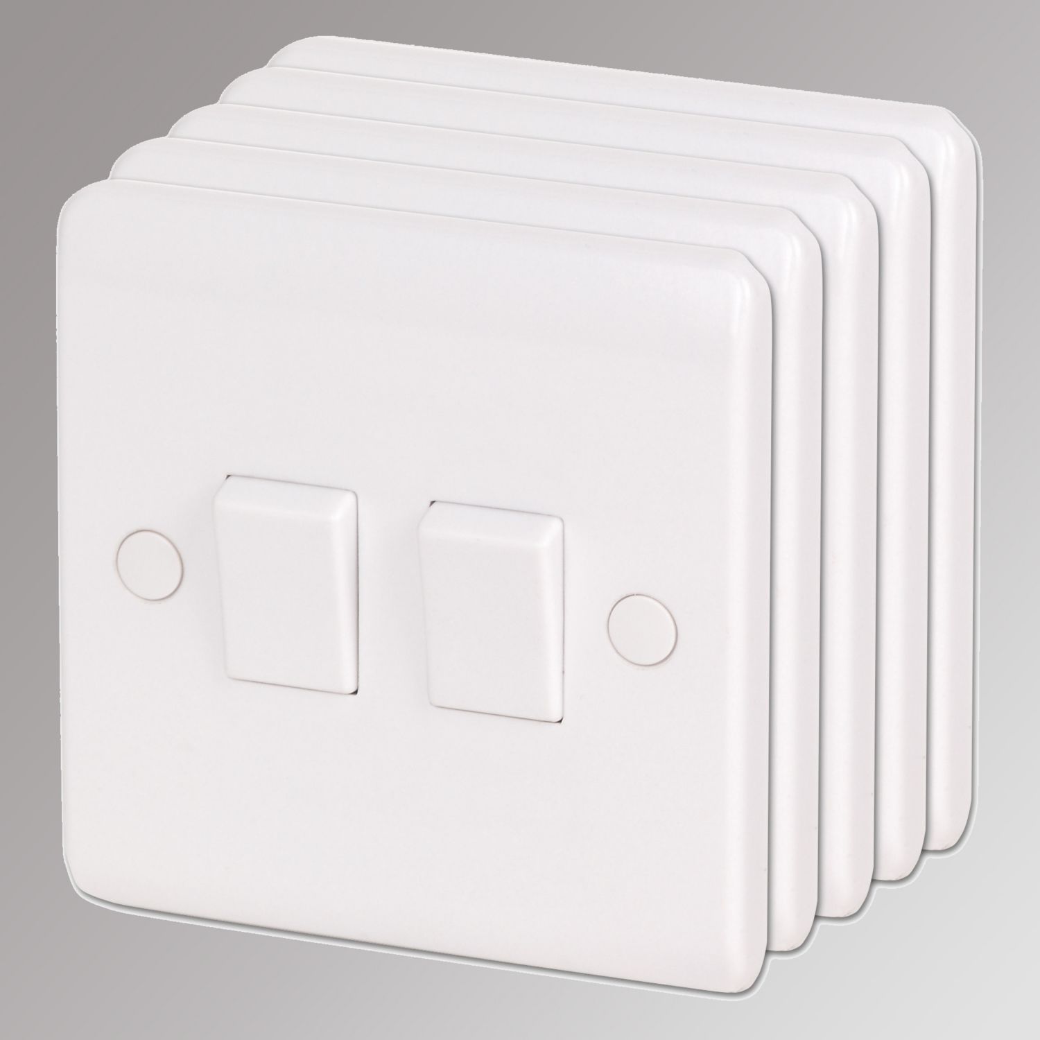 LAP 10AX 2-Gang 2-Way Light Switches White 5 Pack (76616)