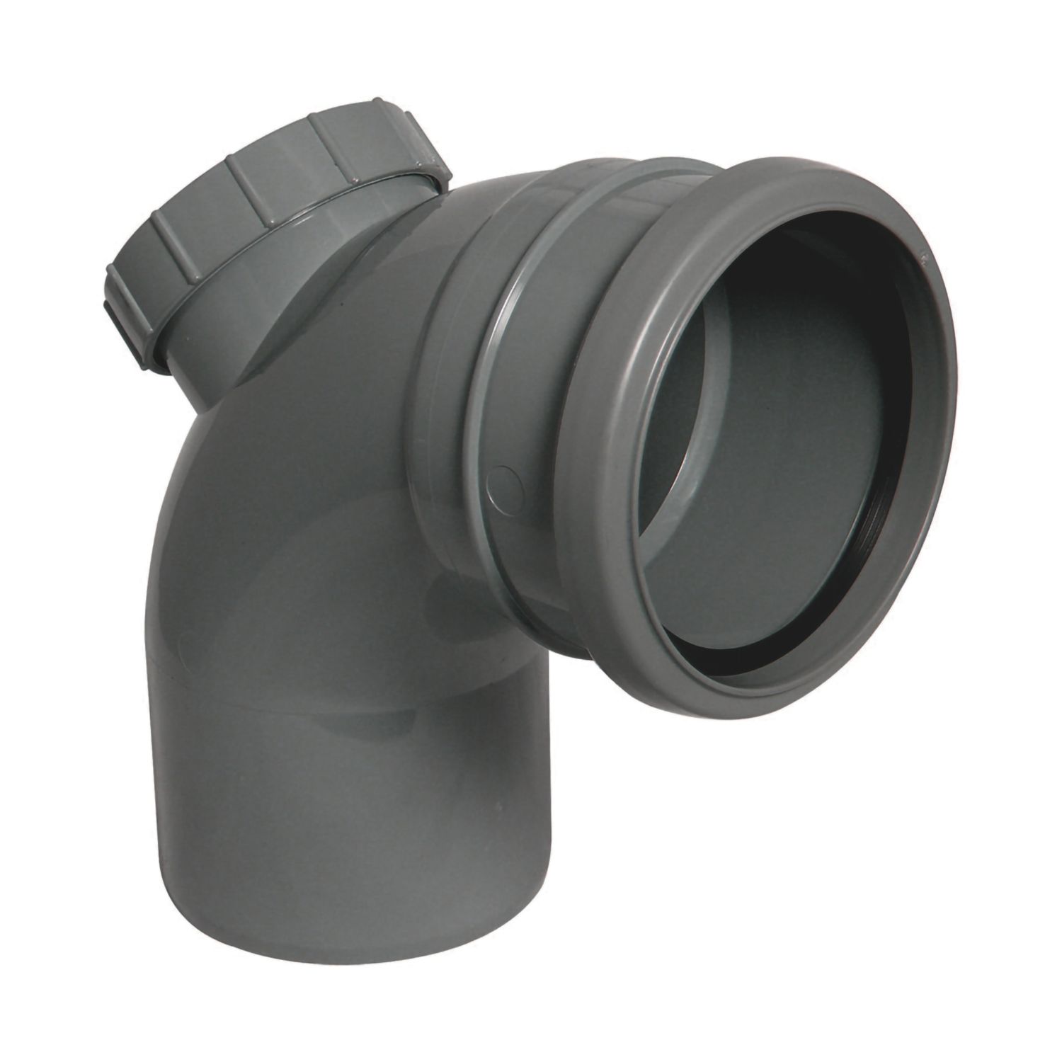 FloPlast Push-Fit -Boss 92.5° Single Socket Access Bend Anthracite Grey 110mm (766KJ)