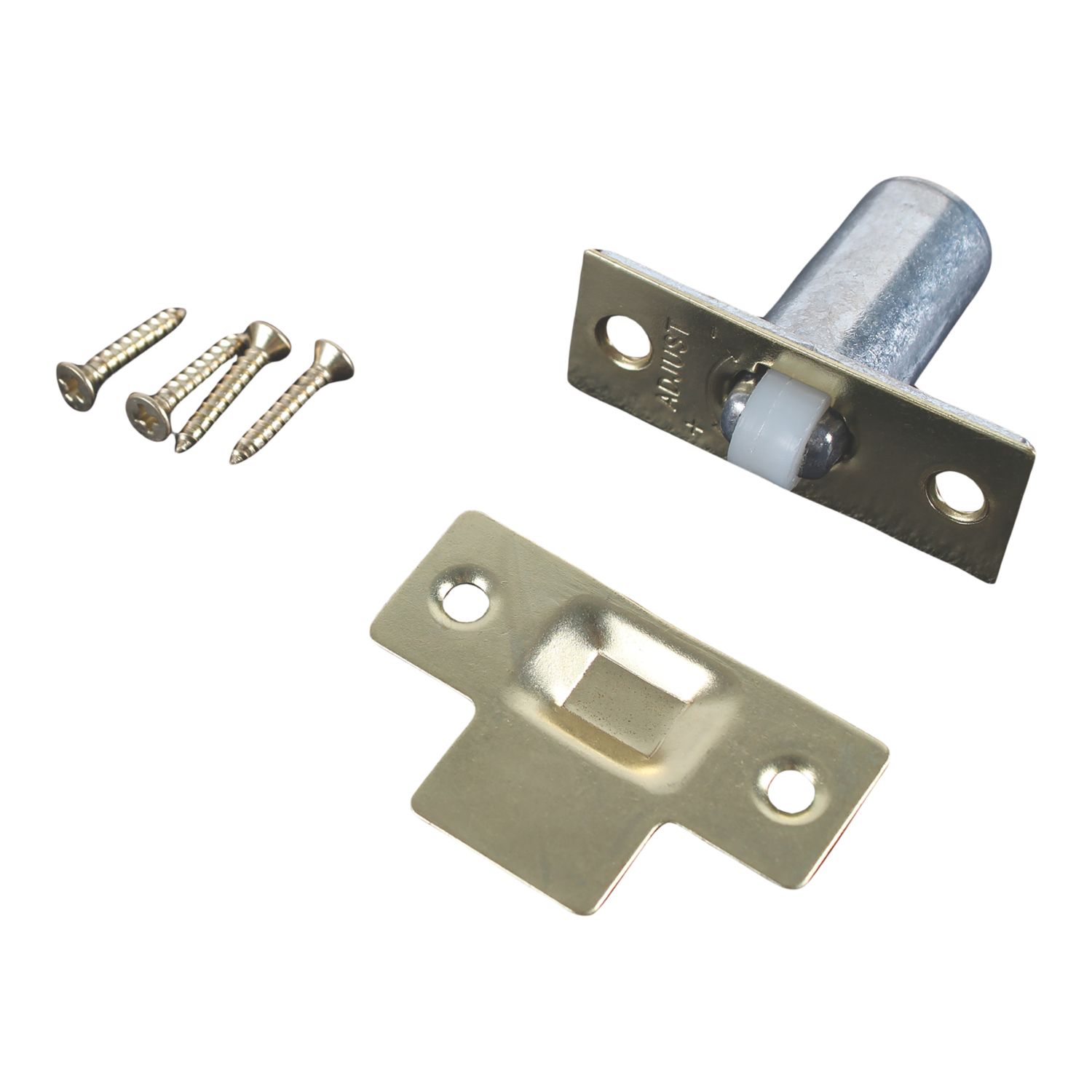 Essentials Roller Cabinet Latches Polished Brass 57mm x 23mm 2 Pack (766TA)
