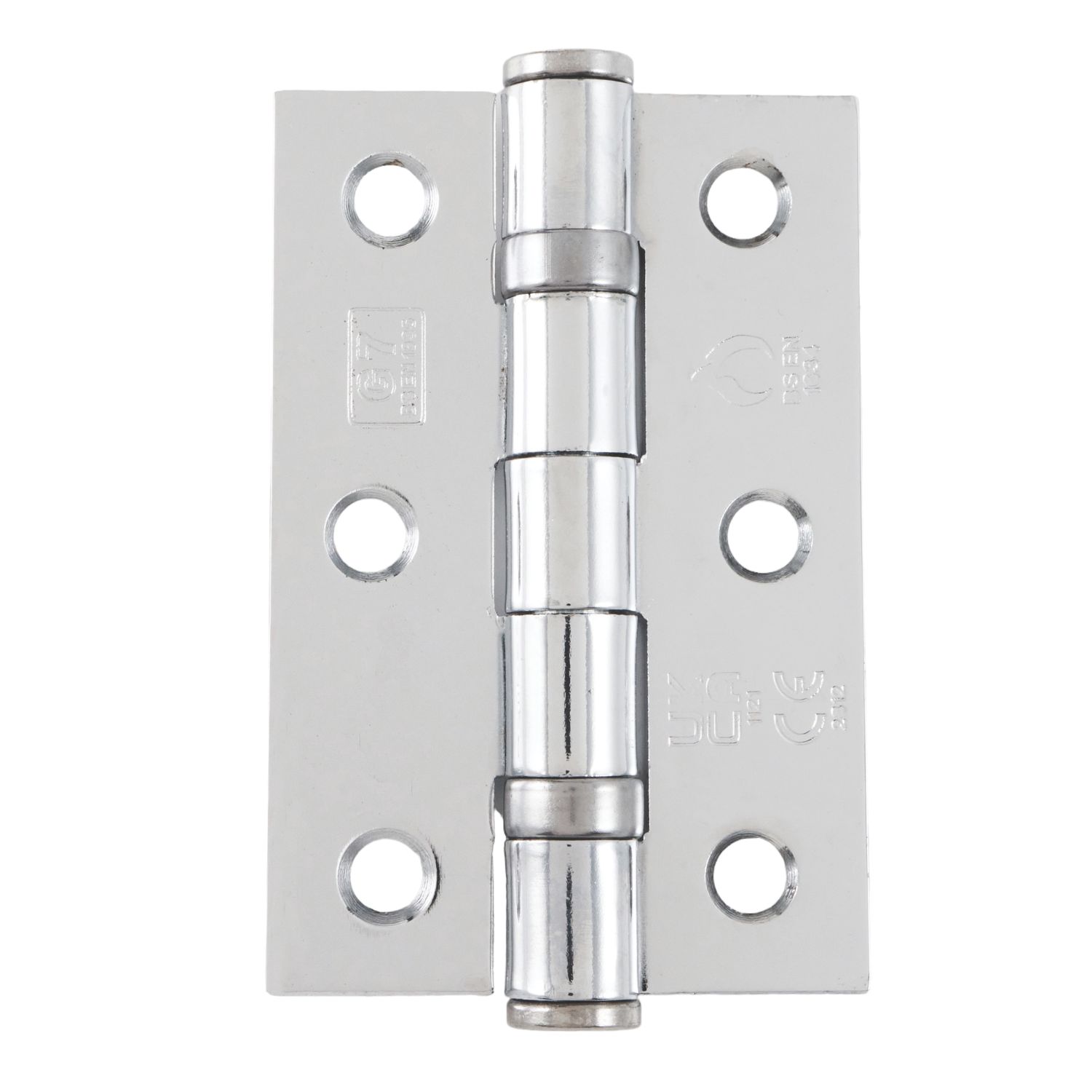 Smith & Locke Polished Chrome Grade 7 Fire Rated Ball Bearing Door Hinges 76mm x 51mm 2 Pack (767VH)