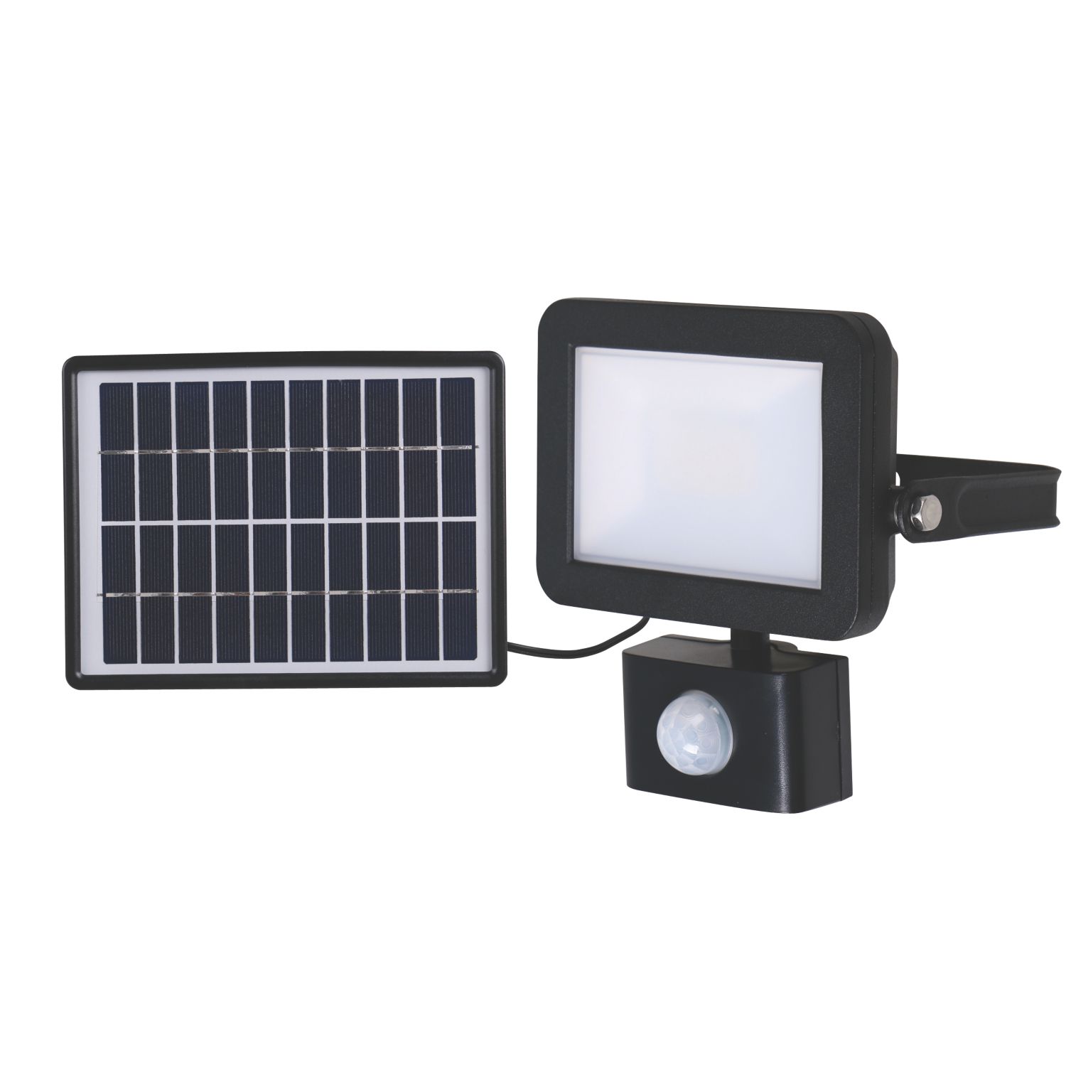 LAP Outdoor LED Solar-Powered Floodlight With PIR Sensor Black 600lm (7697V)