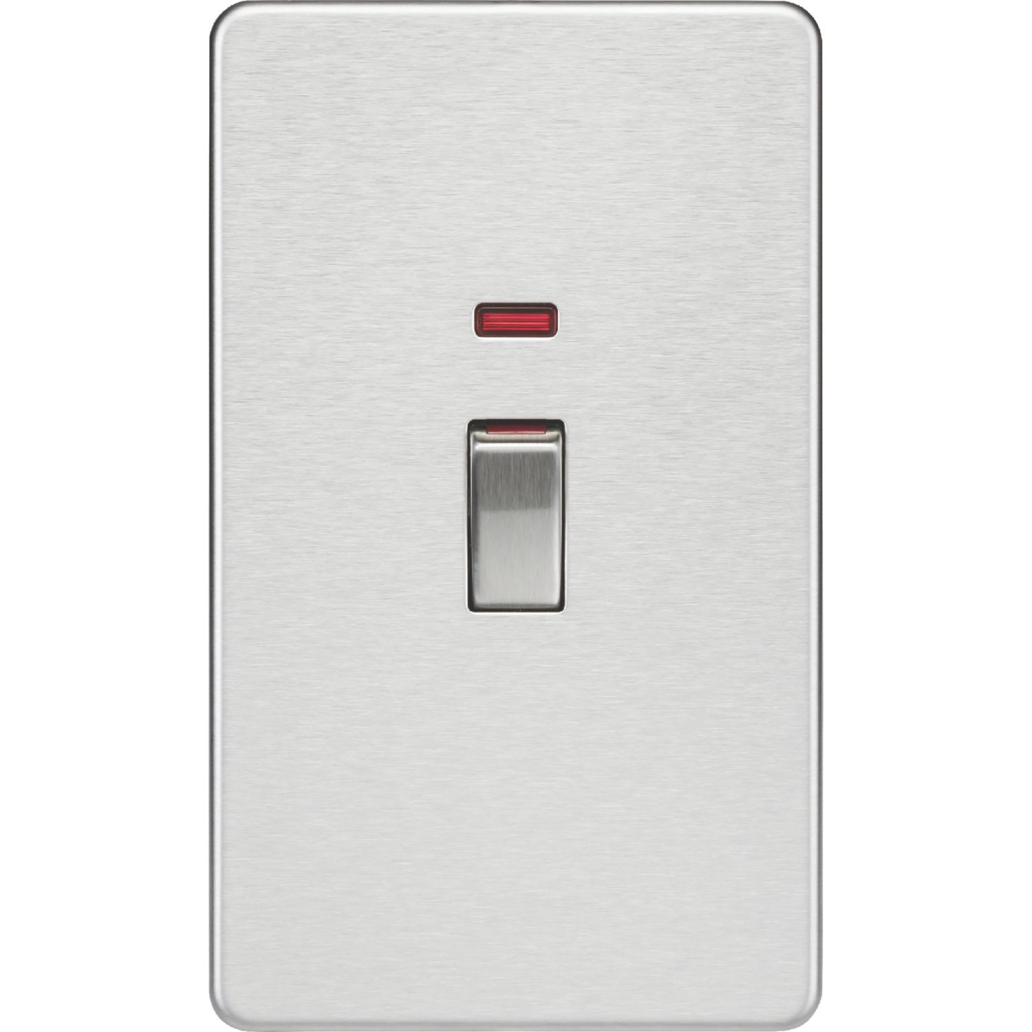 Knightsbridge 45A 2-Gang DP Control Switch Brushed Chrome with LED (769TY)