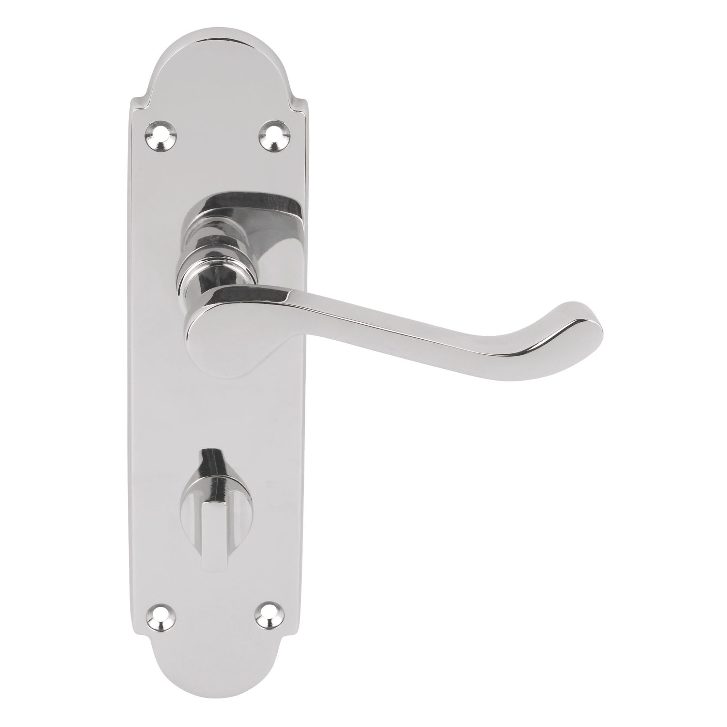 Smith & Locke Lulworth Fire Rated WC Lever on Backplate WC Door Handles Pair Polished Chrome (7708R)
