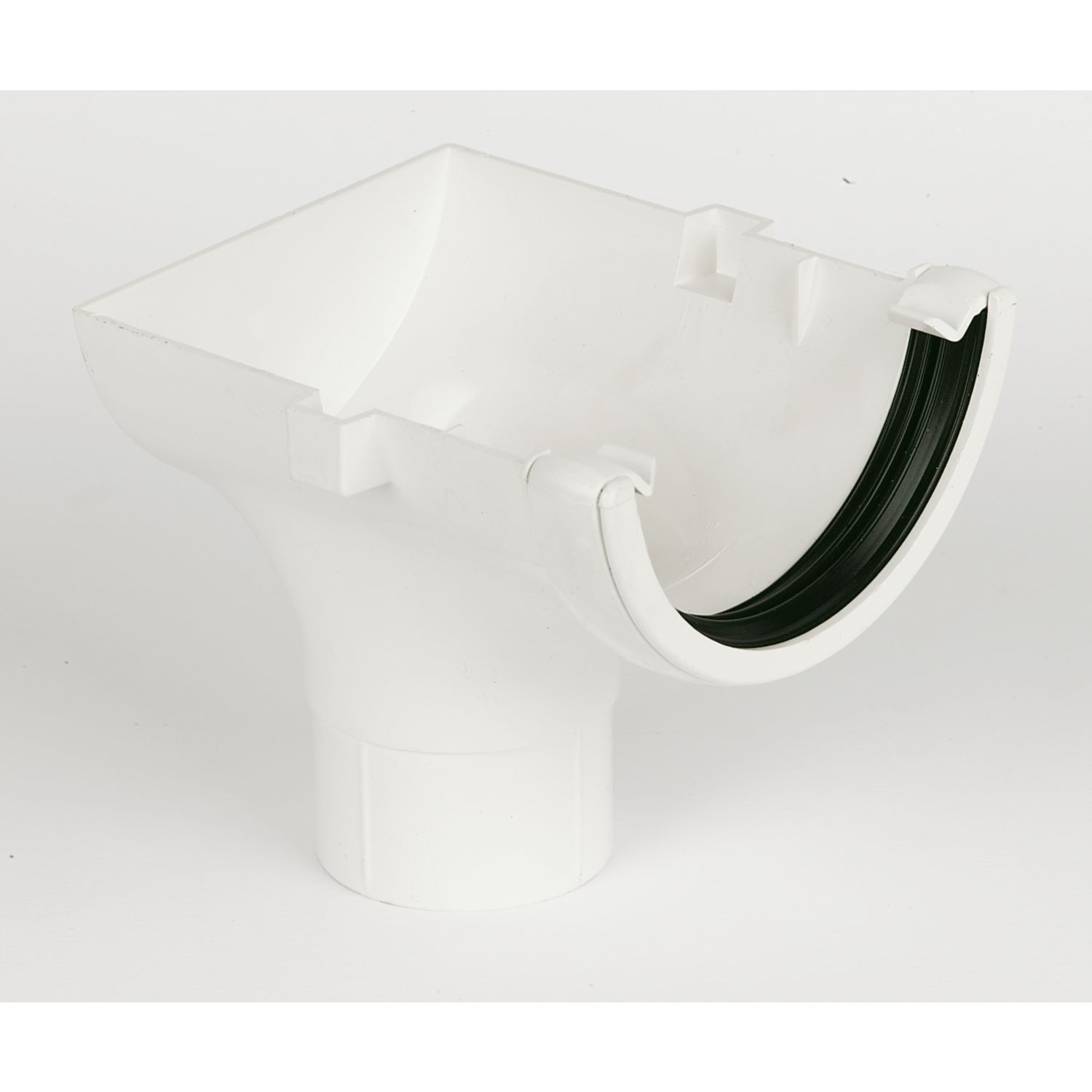 FloPlast uPVC Round Stop End Outlet White 112mm x 68mm (77170)