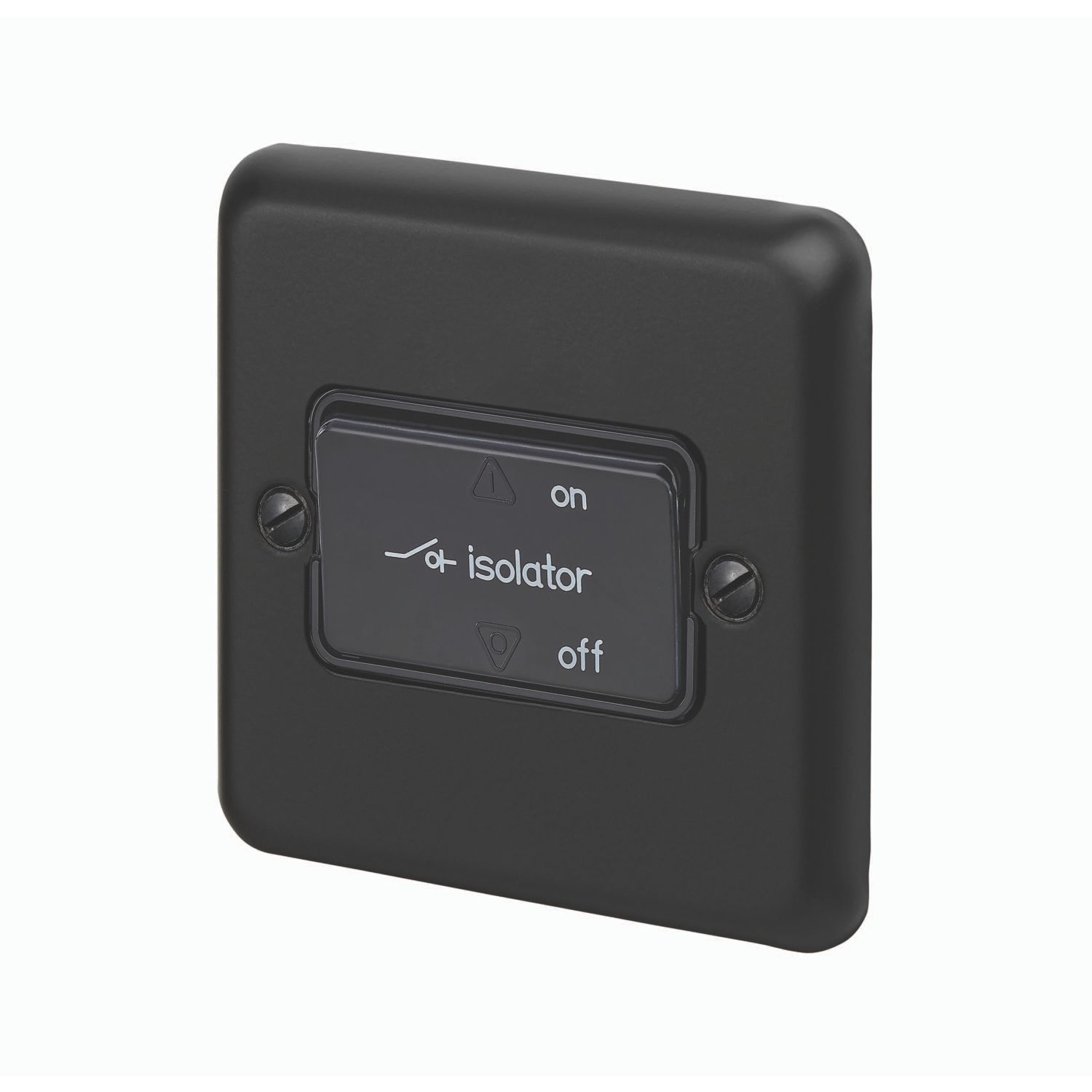 MK Contoura 10A 1-Gang 3-Pole Fan Isolator Switch Black with Colour-Matched Inserts (772RG)