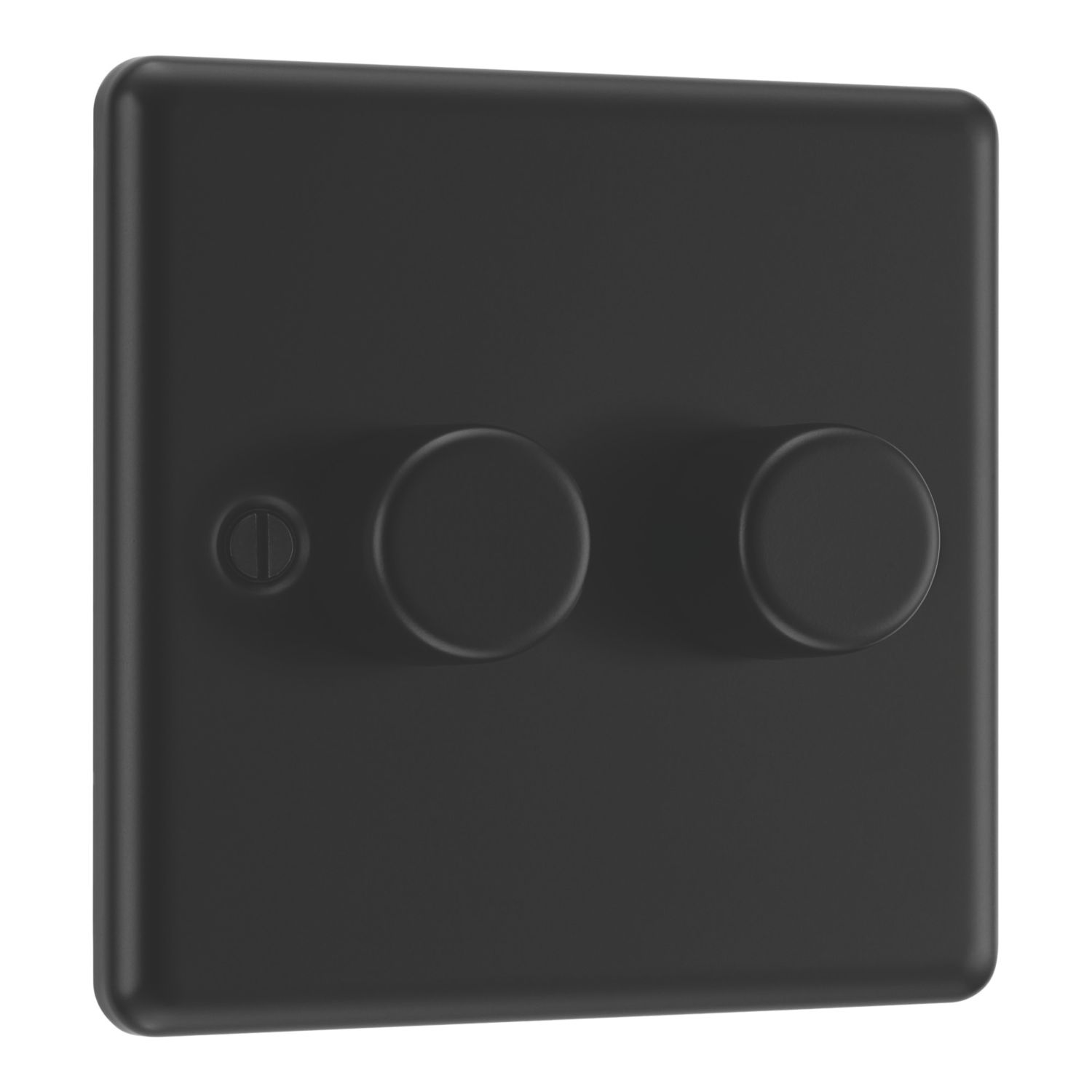 LAP 2-Gang 2-Way LED Dimmer Switch Matt Black with Colour-Matched Inserts (773CN)