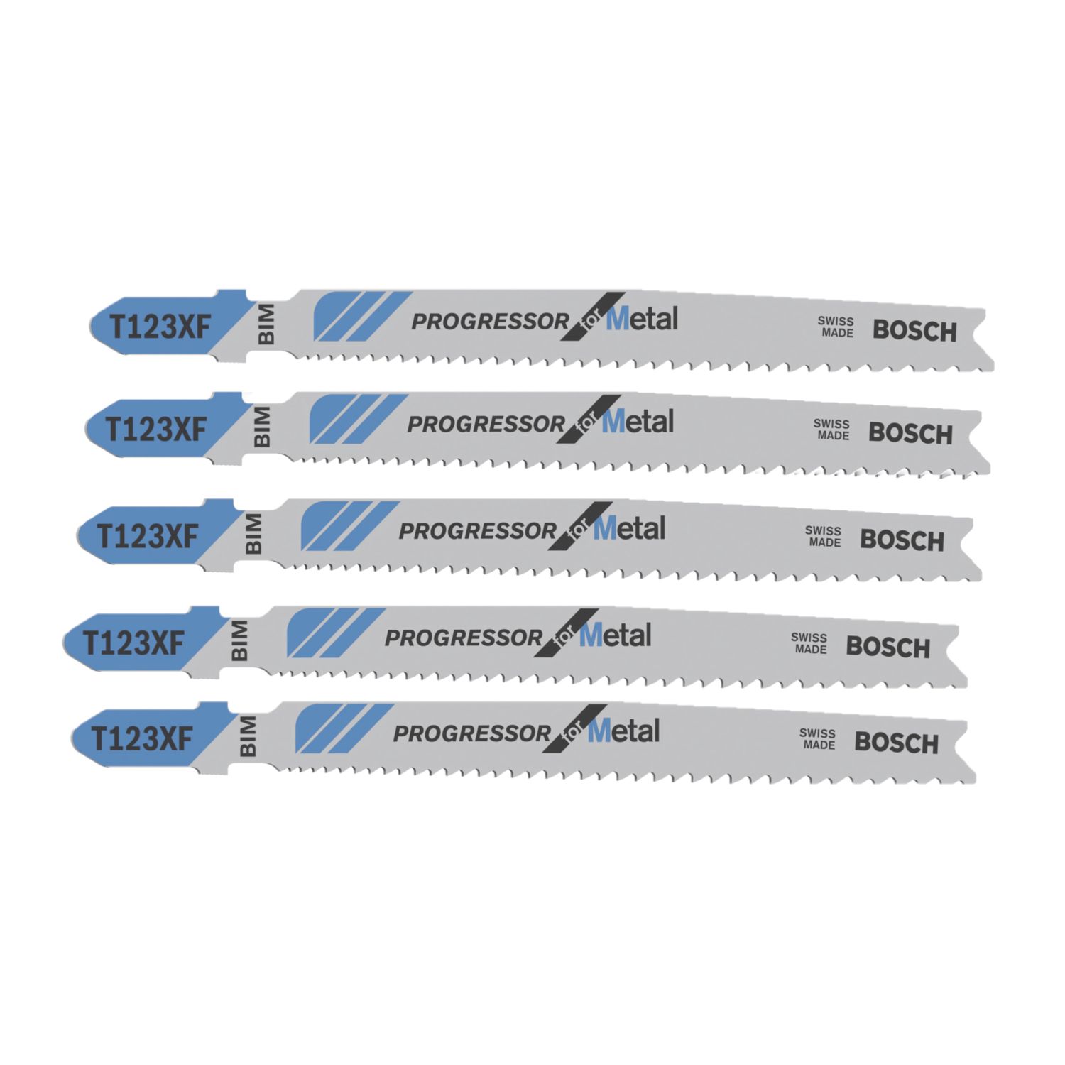 Bosch T123XF Progressor Sheet Steel Metal Jigsaw Blades 100mm 5 Pack (773FW)