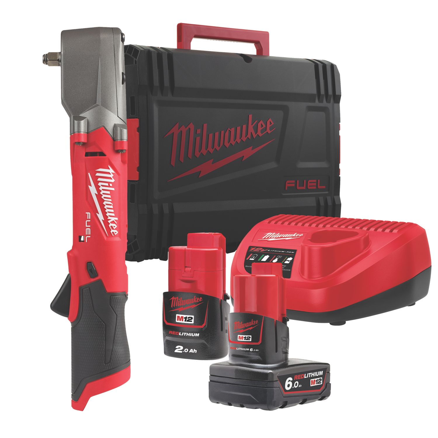 Milwaukee M12 FRAIWF38-622X FUEL 12V 2 x 2.0 / 6.0Ah Li-Ion RedLithium Brushless Cordless 3/8" Right Angle Impact Wrench (774GE)