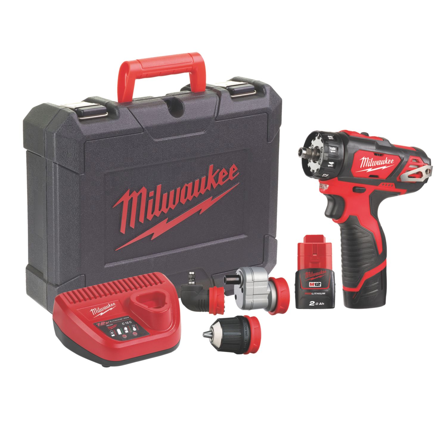 Milwaukee M12 BDDX-202C 12V 2 x 2.0Ah Li-Ion RedLithium Cordless Drill Driver (774HF)