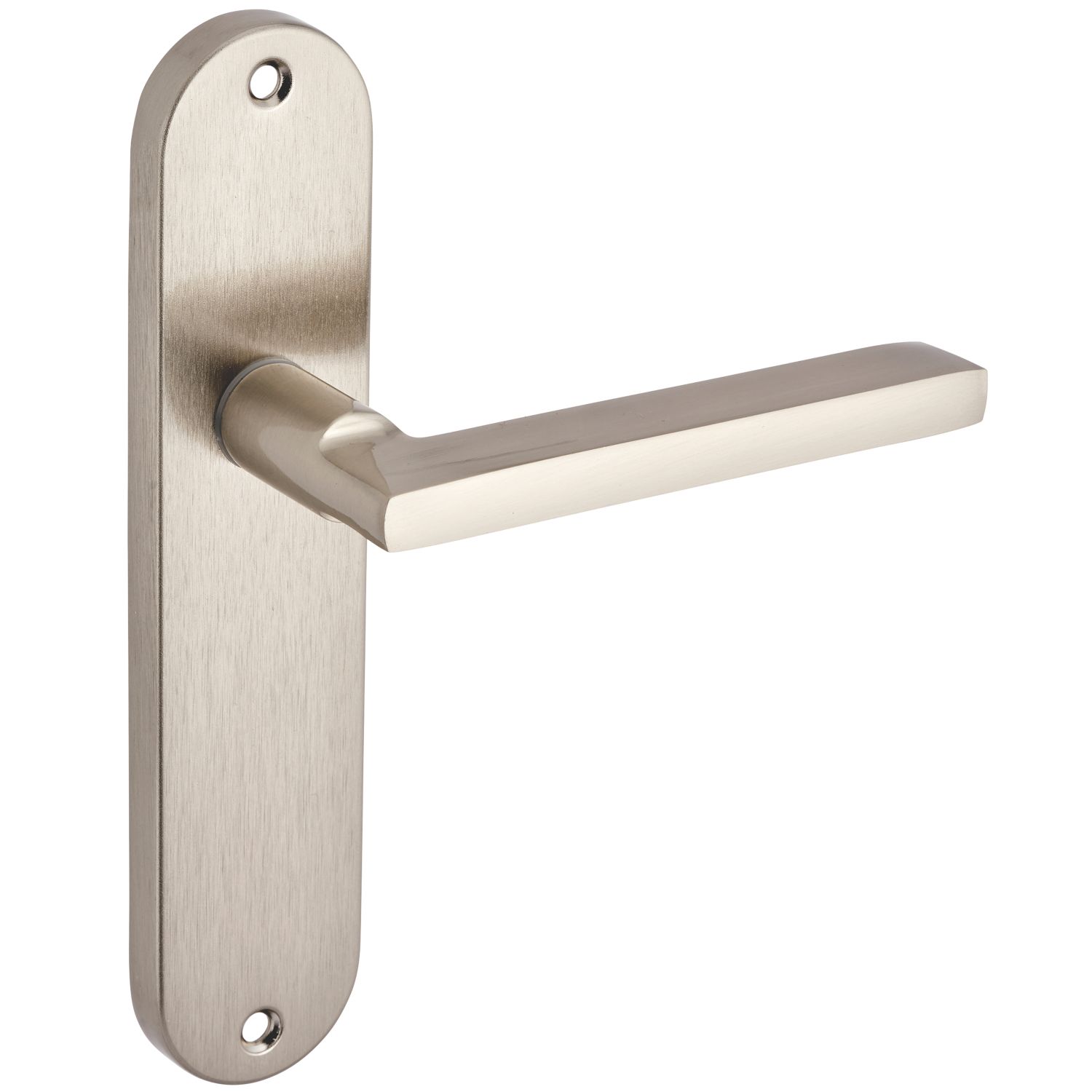 Smith & Locke Murlough Fire Rated Latch Lever Door Handles Pair Brushed Nickel (775HY)