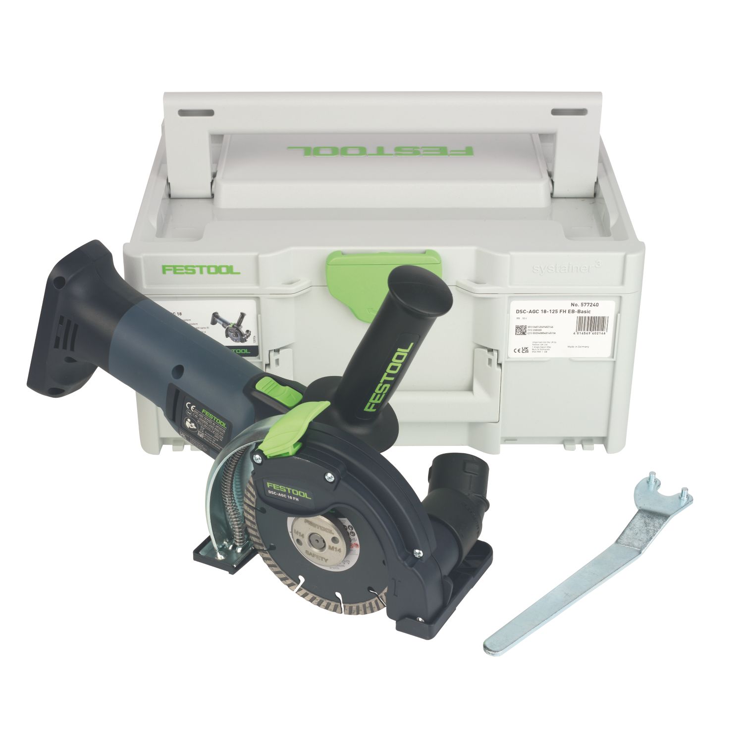 Festool DSC-AGC 18-125 FH EB-Basic 18V Li-Ion Airstream & Bluetooth 5" Brushless Cordless Angle Grinder - Bare (776HN)