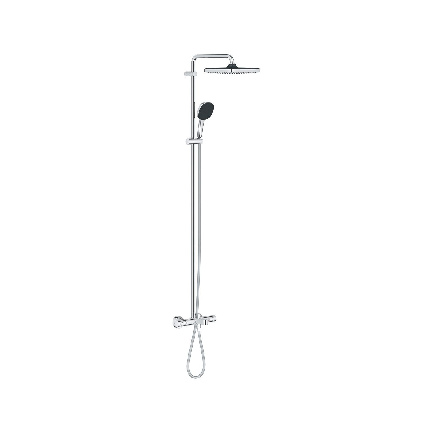 Grohe Vitalio Comfort 250 HP Rear-Fed Exposed Chrome Thermostatic Shower System with Bath Outlet (776YX)