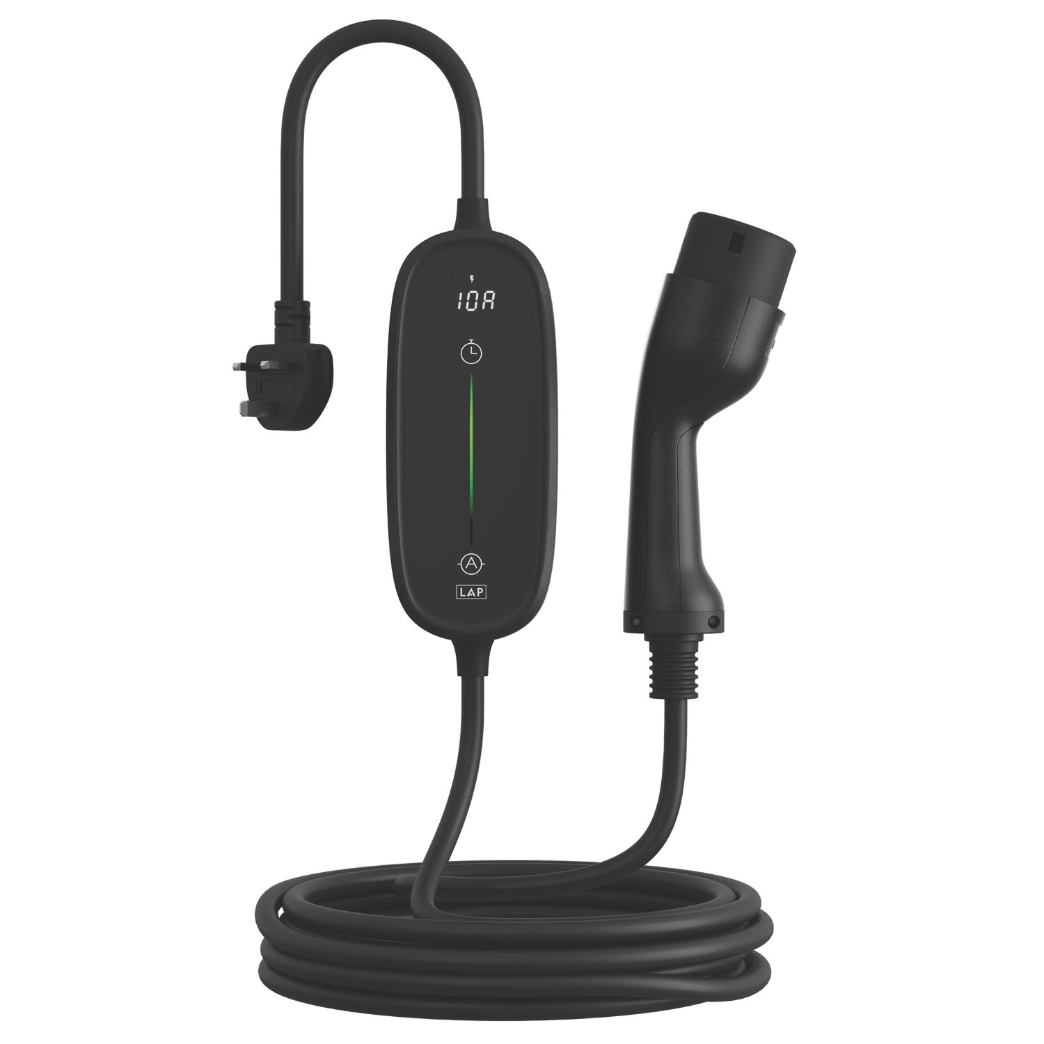 LAP 10A 2.3kW Mode 2 Type 2 Plug Portable Electric Vehicle Charger 10m (777AY)