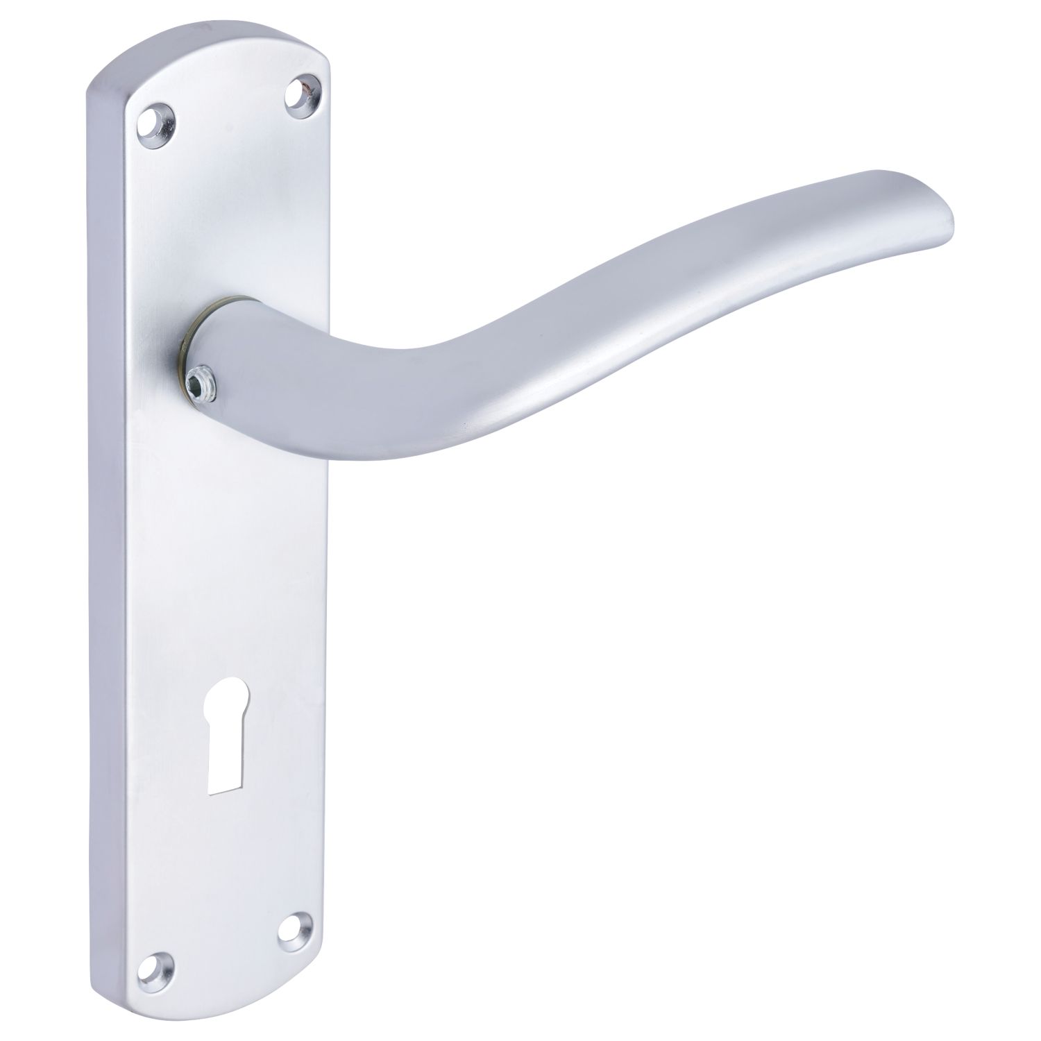 Smith & Locke Corfe Fire Rated Lever Lock Door Handles Pair Satin Chrome (777HY)